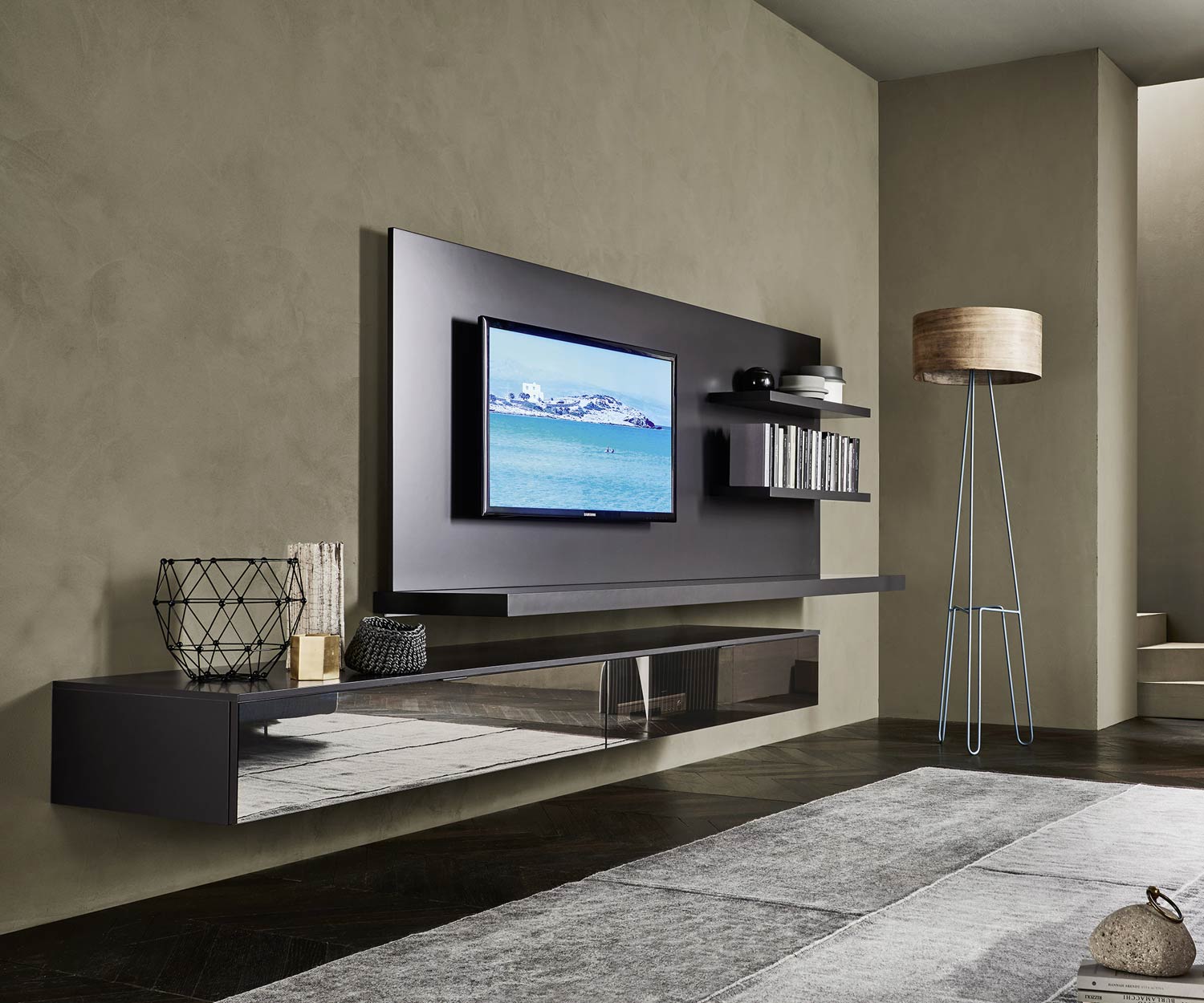 Exclusieve Livitalia Design-hangkast C54 in bruin mat gelakt  Exclusieve Livitalia Design-hangkast C54 in bruin mat gelakt