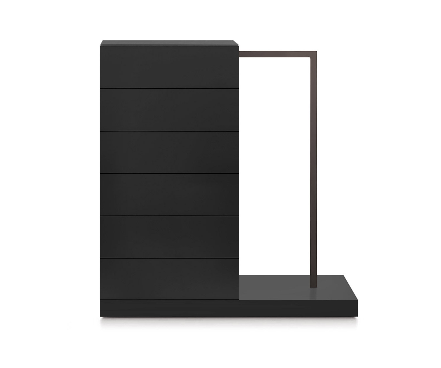 Novamobili Easy6 hoge ladekast + kleerkast rechts B54cm mat zwart318 Novamobili Easy6 hoge ladekast + kleerkast rechts B54cm mat zwart318