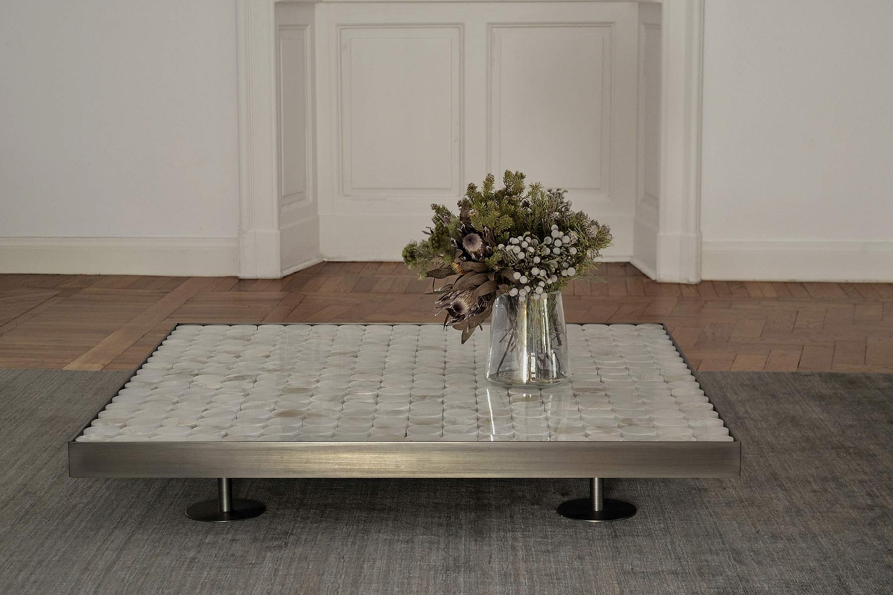 Luxe roestvrijstalen onyx salontafel Sofia Luxe roestvrijstalen onyx salontafel Sofia