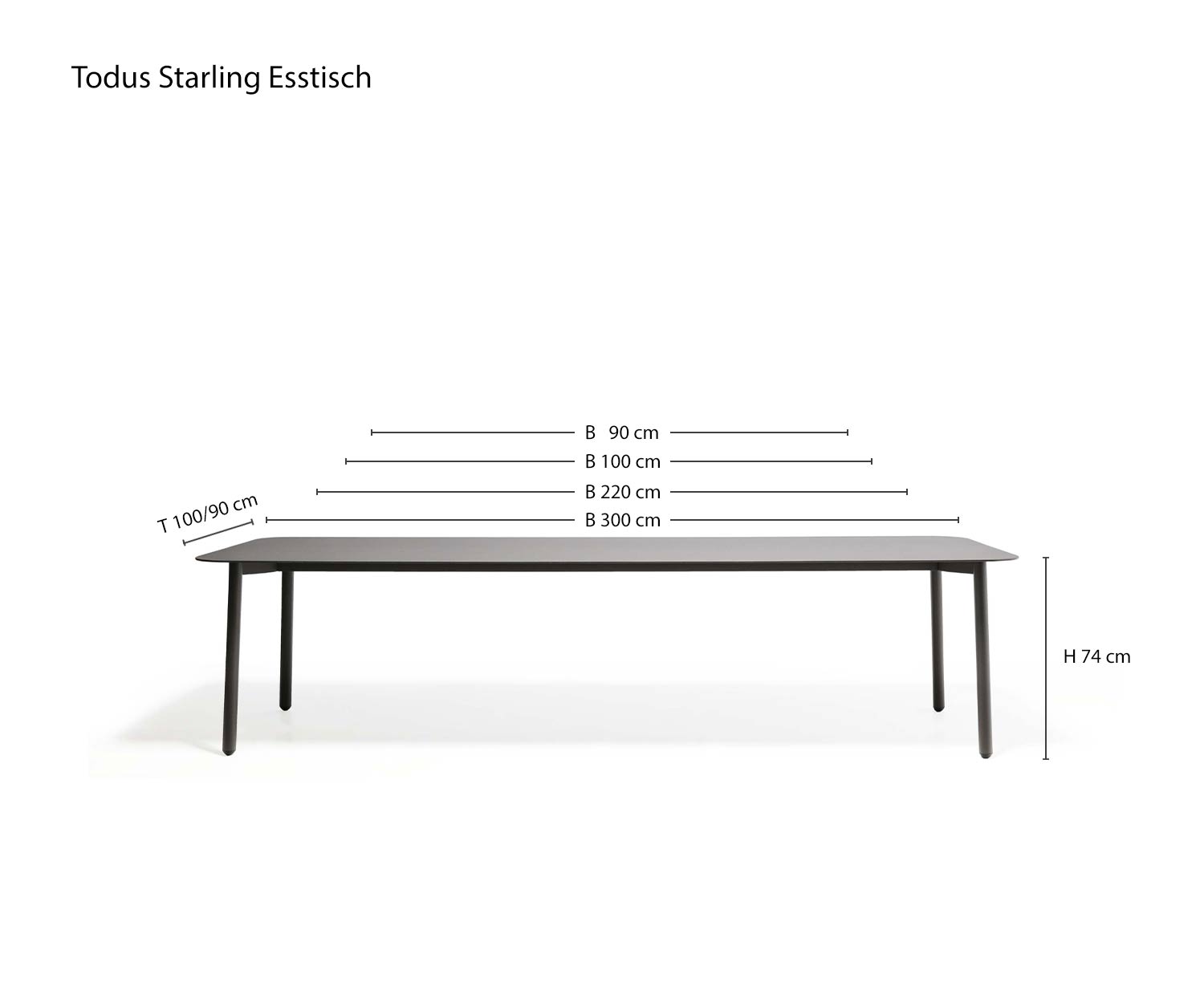 Maten Starling Design eettafel voor in de tuin Maten Starling Design eettafel voor in de tuin