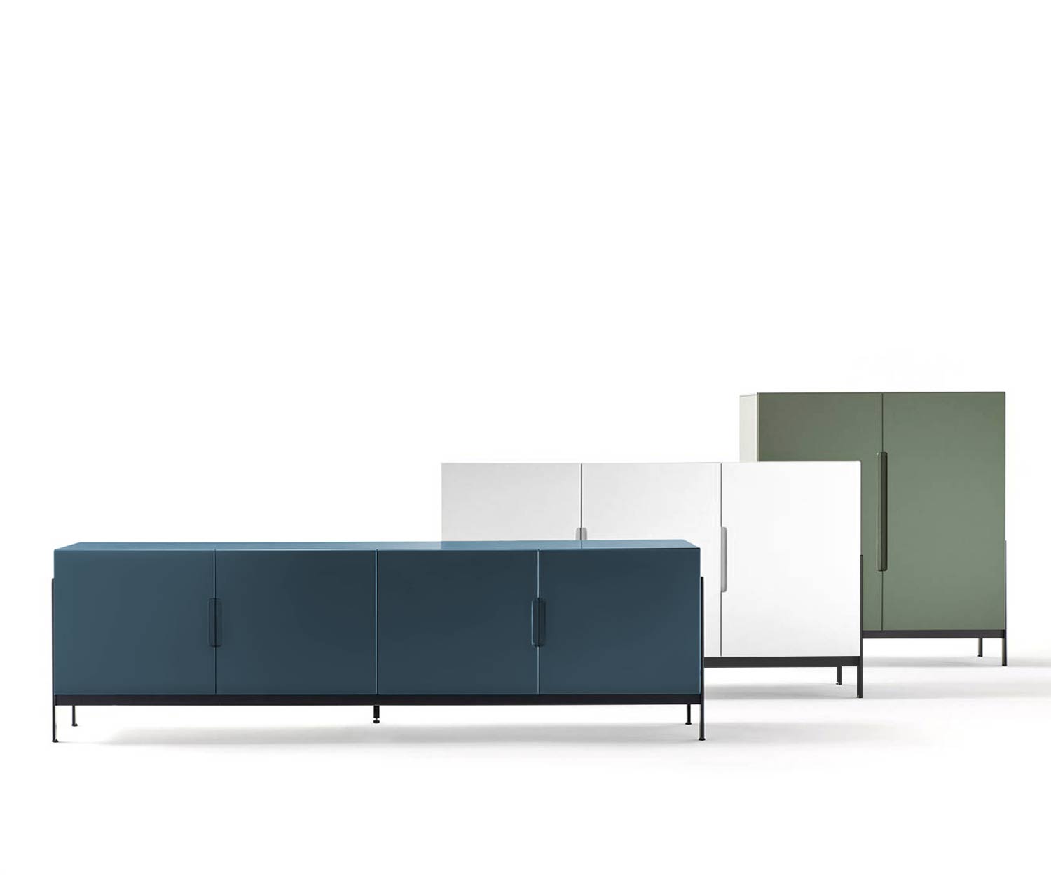 Exclusief Novamobili Design dressoir Float in drie versies Blauw Wit Groen
