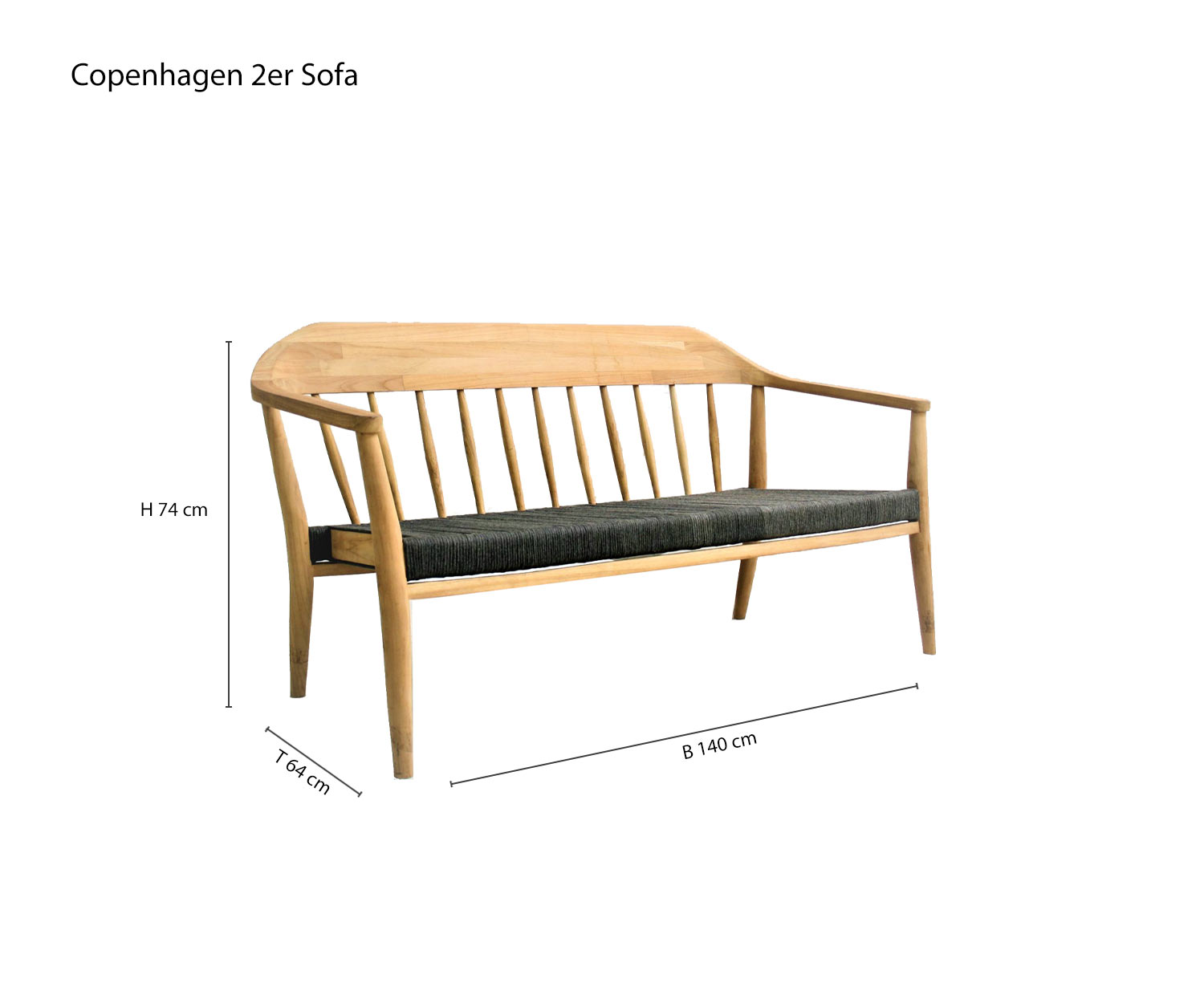 Oasiq Copenhagen Design 2-zitsbank schets afmetingen afmetingen Oasiq Copenhagen Design 2-zitsbank schets afmetingen afmetingen