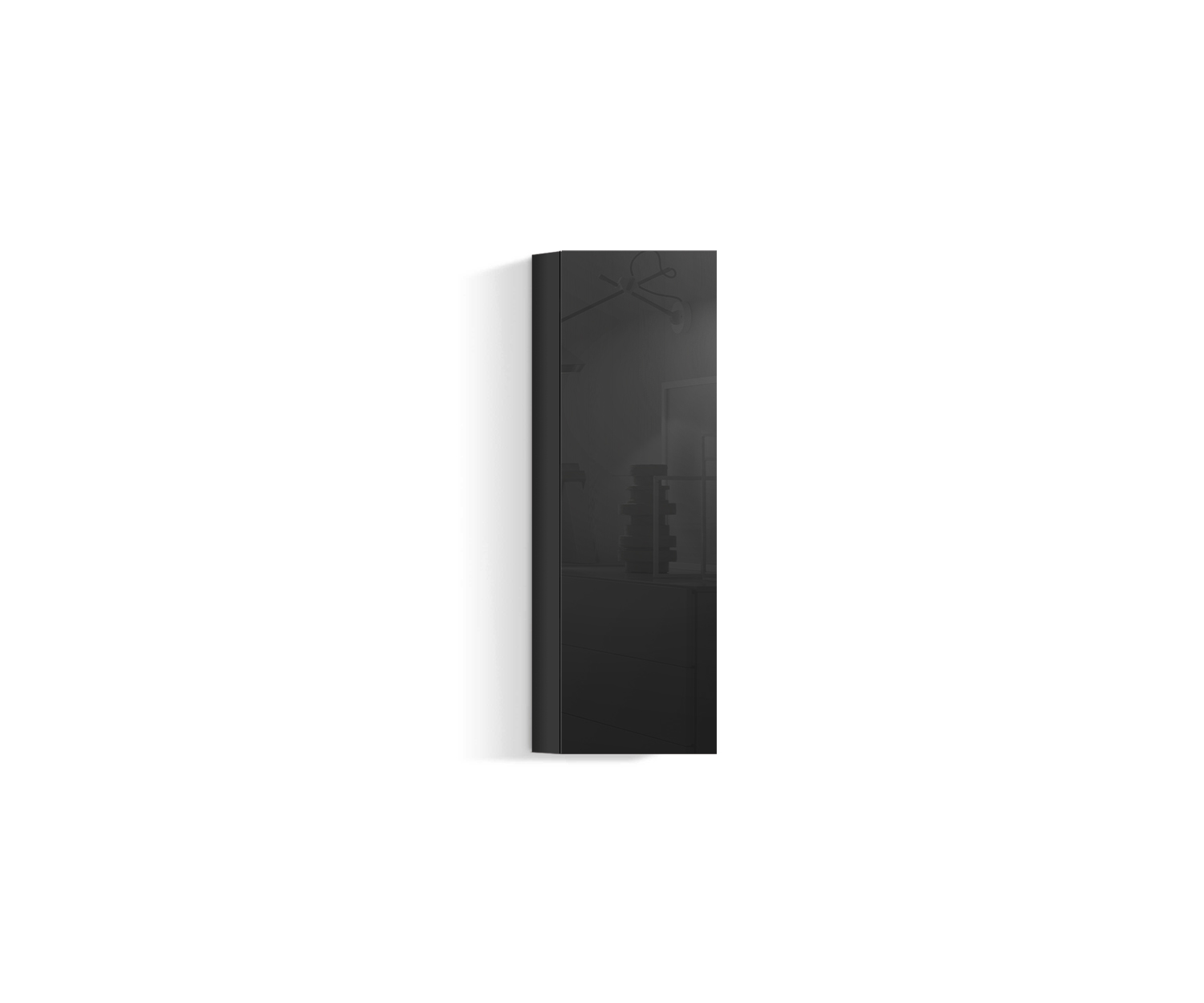 Design woonkamer wandmeubel verticaal H96 B30 zwart418 Design woonkamer wandmeubel verticaal H96 B30 zwart418
