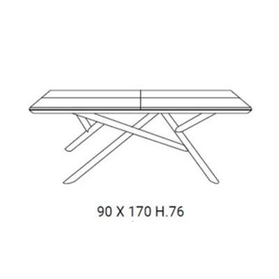 B 170 x 90 / H 76 cm uitschuifbaar tot 224 x 118 / H 76 cm | Eik carbon zwart (zoals afb.)
