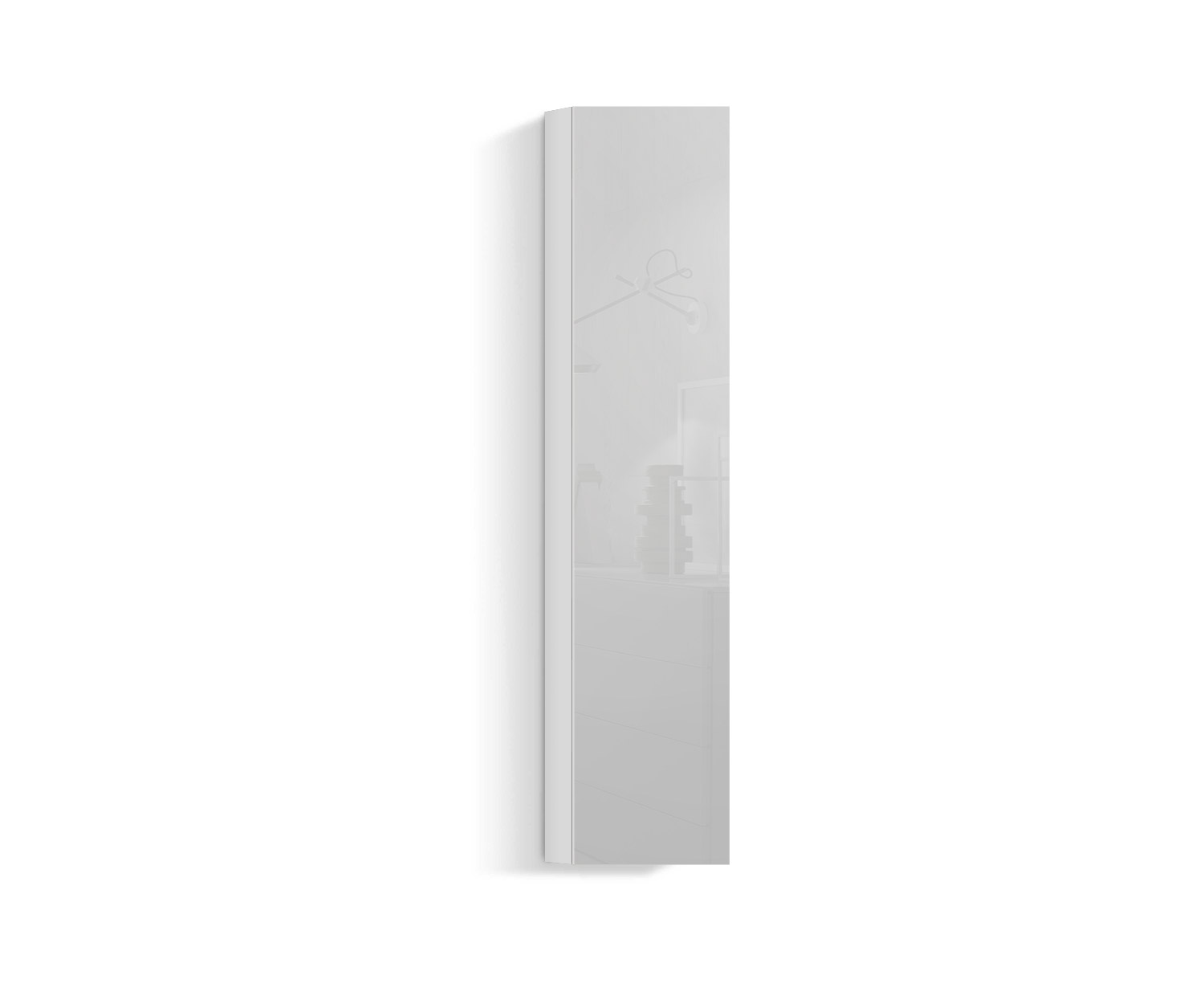 Design woonkamer wandmeubel verticaal H160 B30 wit400 Design woonkamer wandmeubel verticaal H160 B30 wit400
