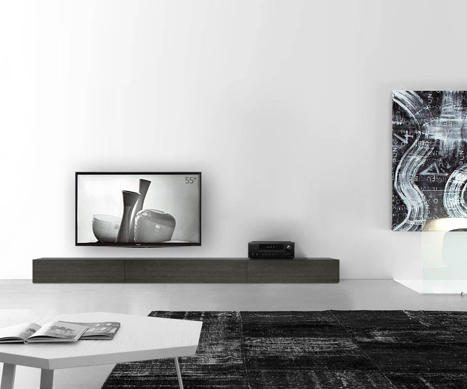Livitalia Houten design lowboard configurator vloer 300 cm 24 cm 56 cm grijs eiken Livitalia Houten design lowboard configurator vloer 300 cm 24 cm 56 cm grijs eiken