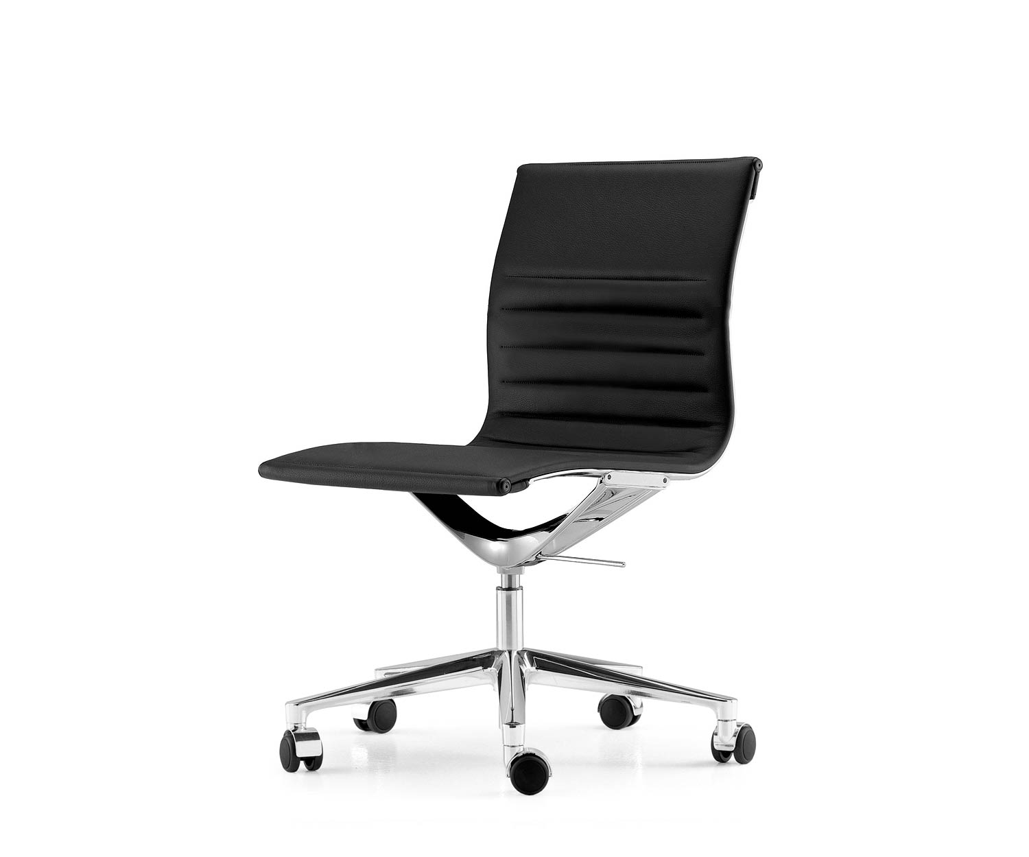 ICF Una Chair Managment bureaustoel design bureaustoel 5 arm met wielen H42 cm zonder leer leer zwart 901 ICF Una Chair Managment bureaustoel design bureaustoel 5 arm met wielen H42 cm zonder leer leer zwart 901