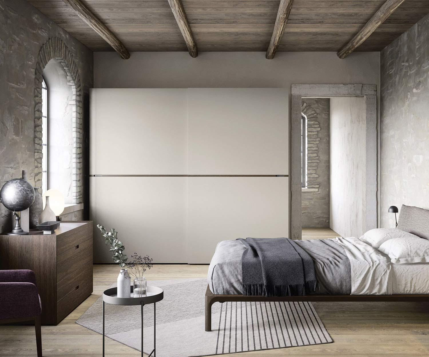 Novamobili Middelste kledingkast met schuifdeuren minimaal moderne luxe Novamobili Middelste kledingkast met schuifdeuren minimaal moderne luxe