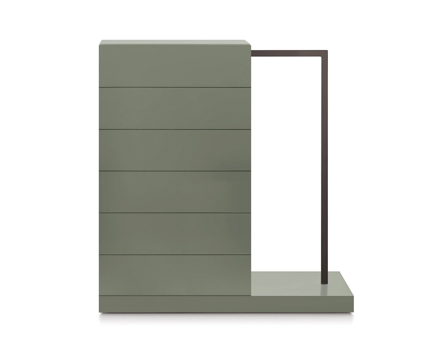 Novamobili Easy6 hoge ladekast + kleerkast rechts B64cm mat wandgroen342 Novamobili Easy6 hoge ladekast + kleerkast rechts B64cm mat wandgroen342