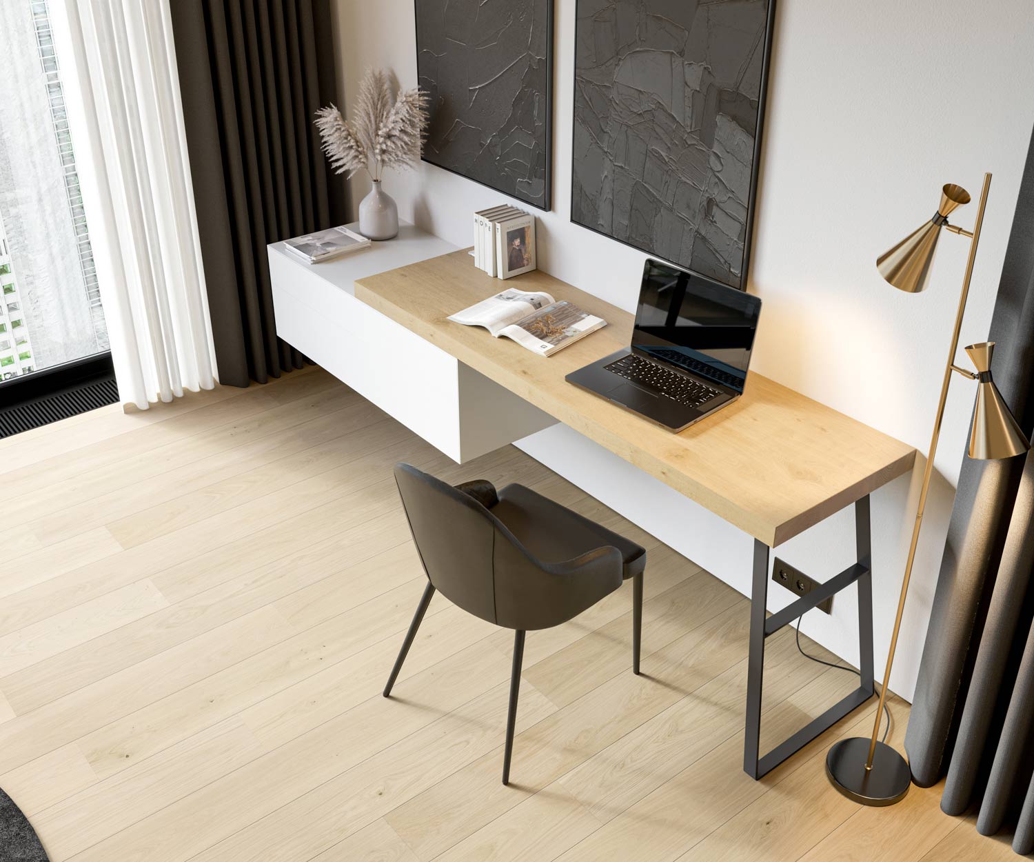 Ecletto wandcommode met bureau Ecletto wandcommode met bureau