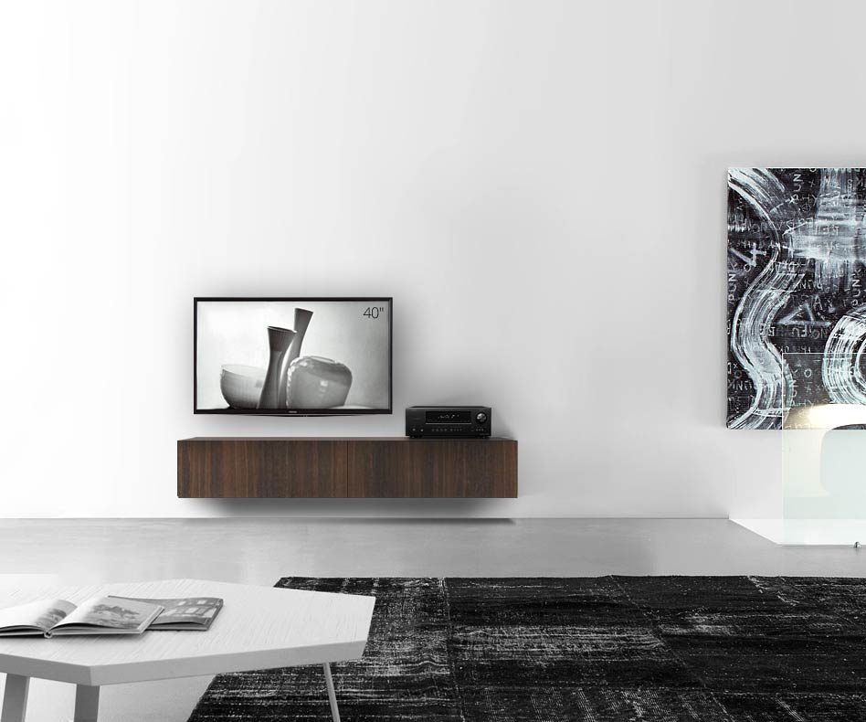 Livitalia Houten design lowboard configurator wand 180 cm 32 cm 56 cm bruin eiken Livitalia Houten design lowboard configurator wand 180 cm 32 cm 56 cm bruin eiken