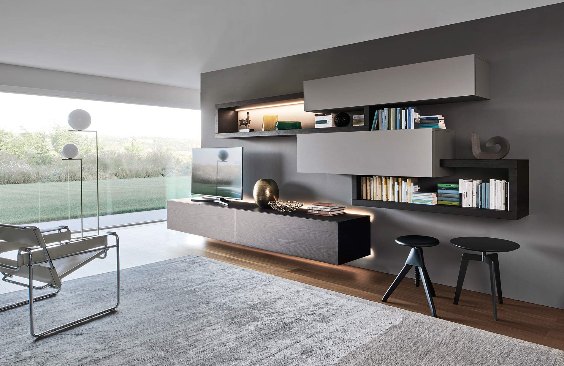 Zwevend wandmeubel met verlichting Zwevend wandmeubel met verlichting