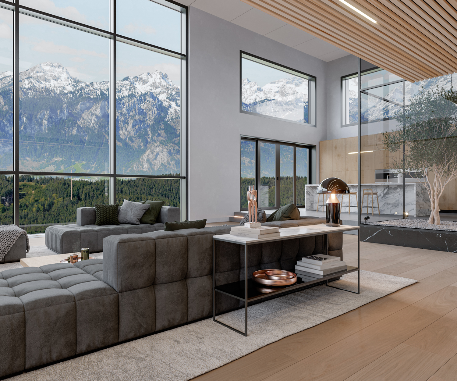 Console achter sofa marmeren tafel Console achter sofa marmeren tafel