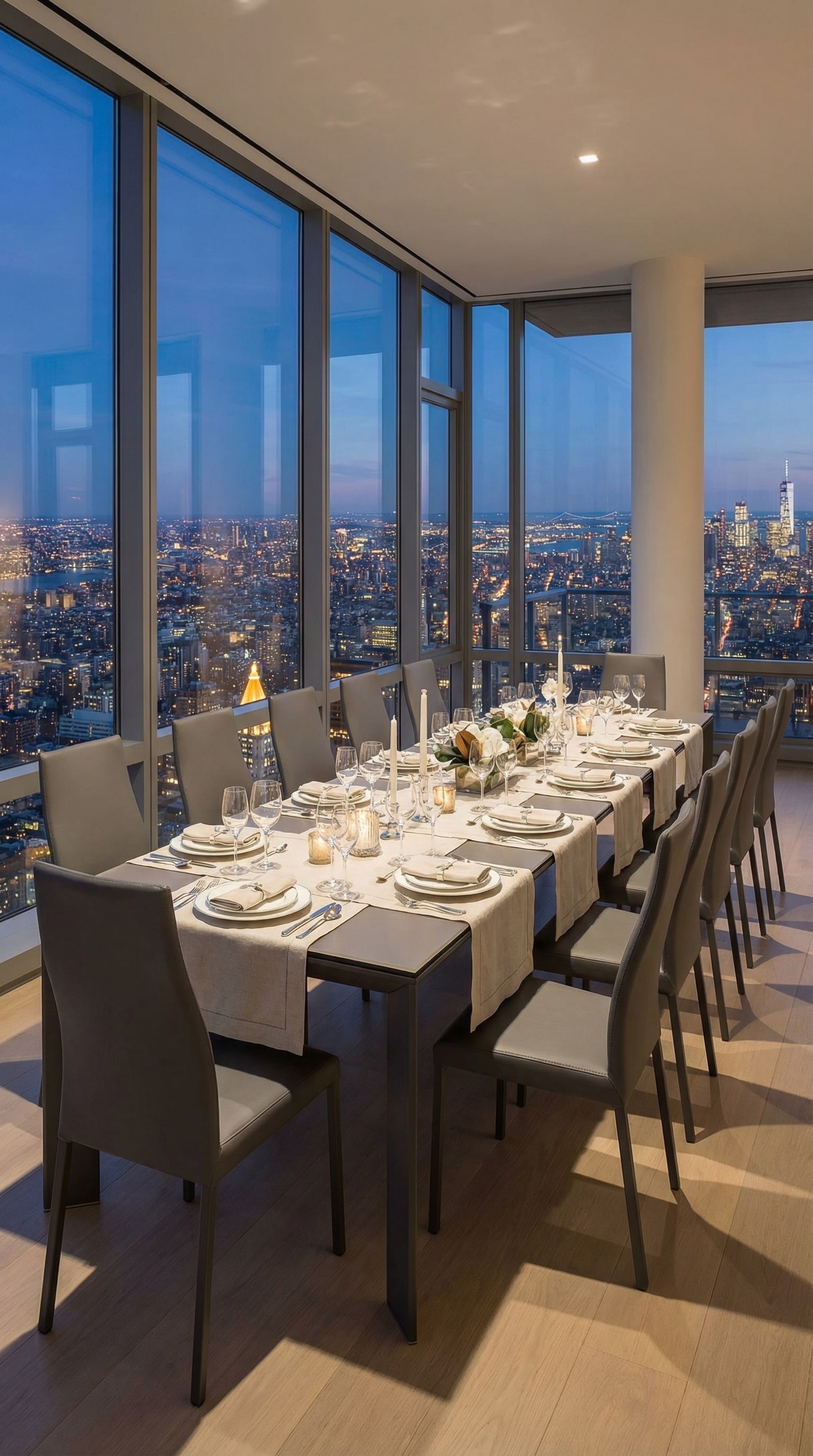 Ozzio Stuhl Blitz in lederlook aan een moderne eettafel Ozzio Stuhl Blitz in lederlook aan een moderne eettafel