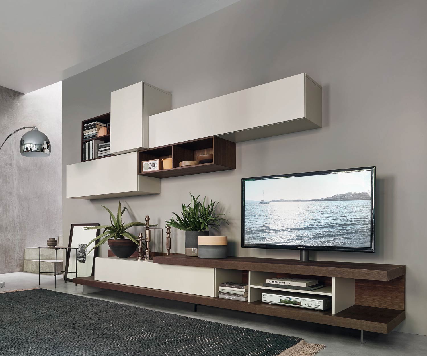 Exclusief Livitalia Design hangelement C52 met TV-design lowboard en hangelementen Exclusief Livitalia Design hangelement C52 met TV-design lowboard en hangelementen