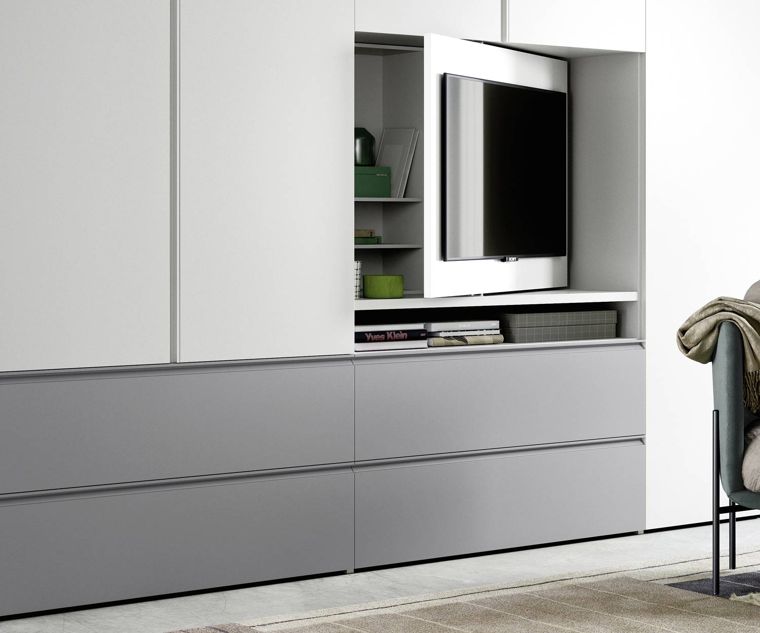 Moderne design kledingkast Gola TV-vakelement van Novamobili  Moderne design kledingkast Gola TV-vakelement van Novamobili