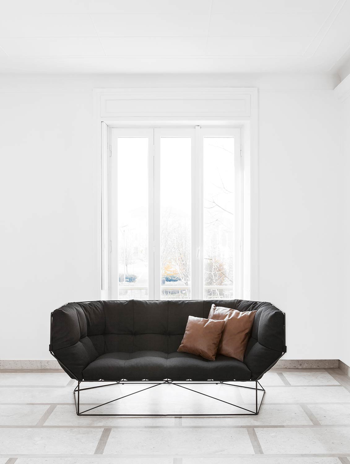 Design loungebank zwart Sphaus foxhole 200