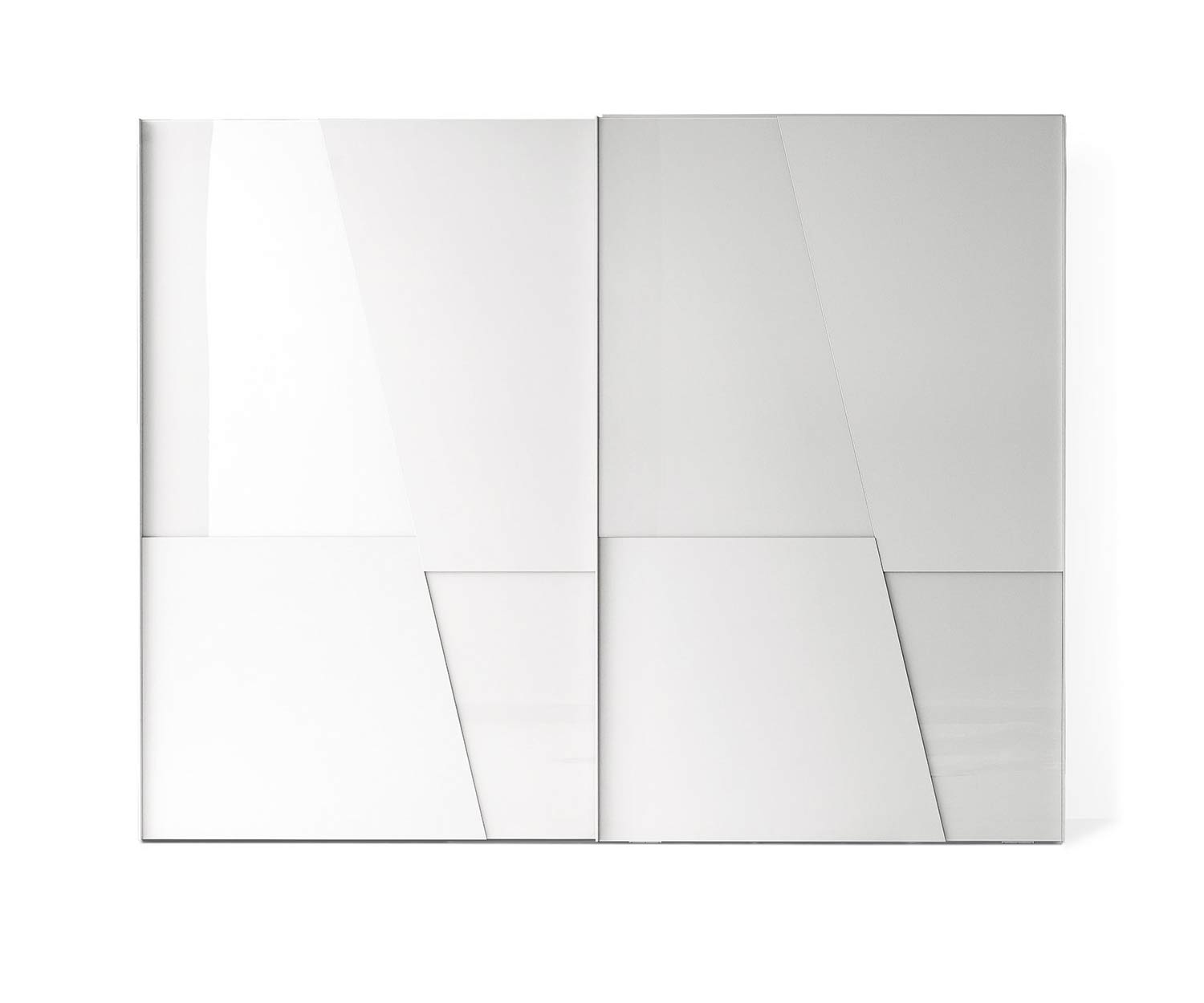 Exclusieve Livitalia design kledingkast Diagonal in wit hoogglans mat
