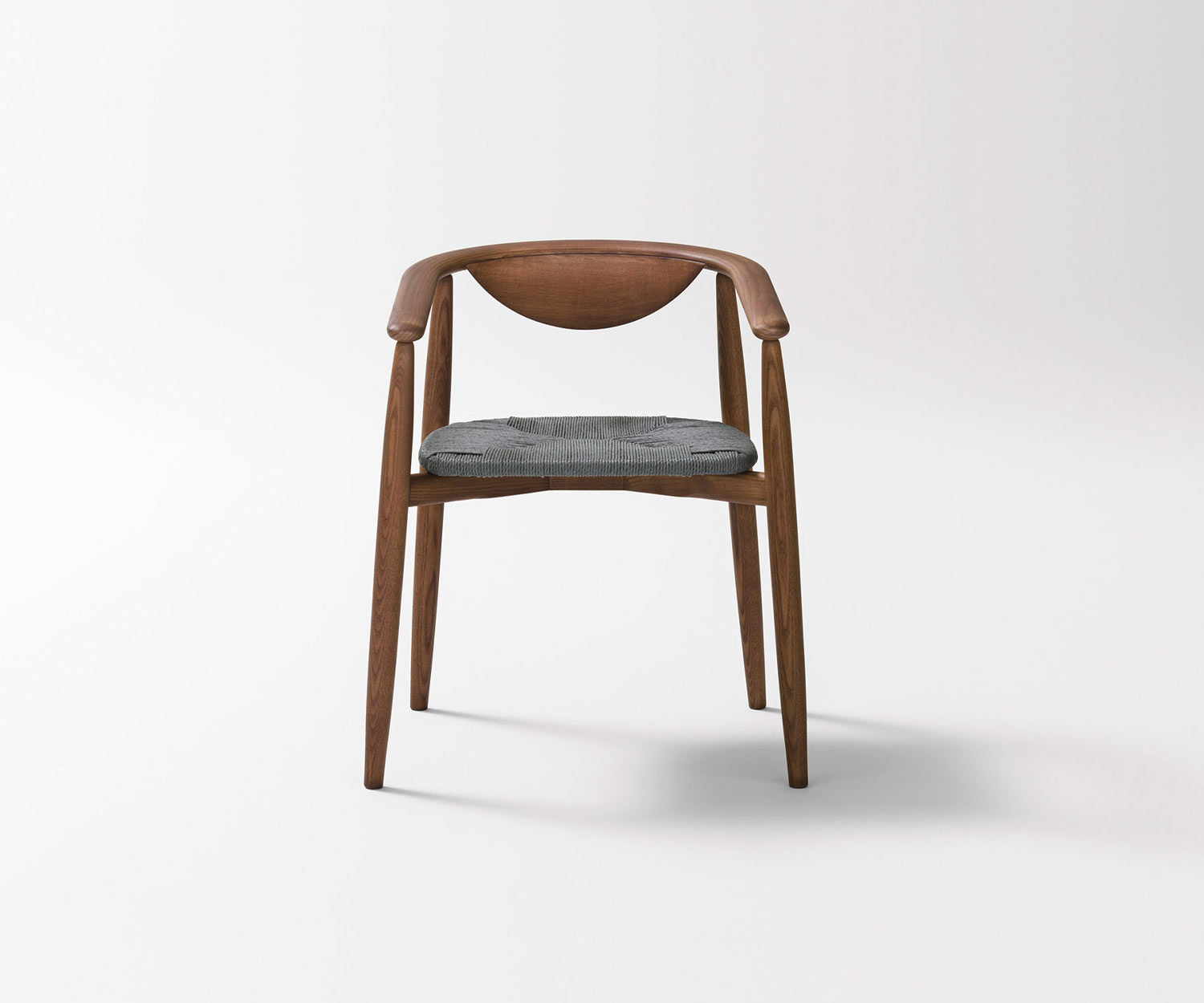 Novamobili Rose walnoot stoel Straw rieten zitting grafiet Novamobili Rose walnoot stoel Straw rieten zitting grafiet