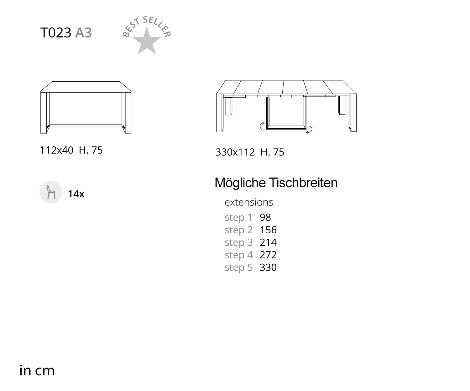 Ozzio_A3 Console eetkamertafel uitschuifbaar tot 3m Ozzio_A3 Console eetkamertafel uitschuifbaar tot 3m