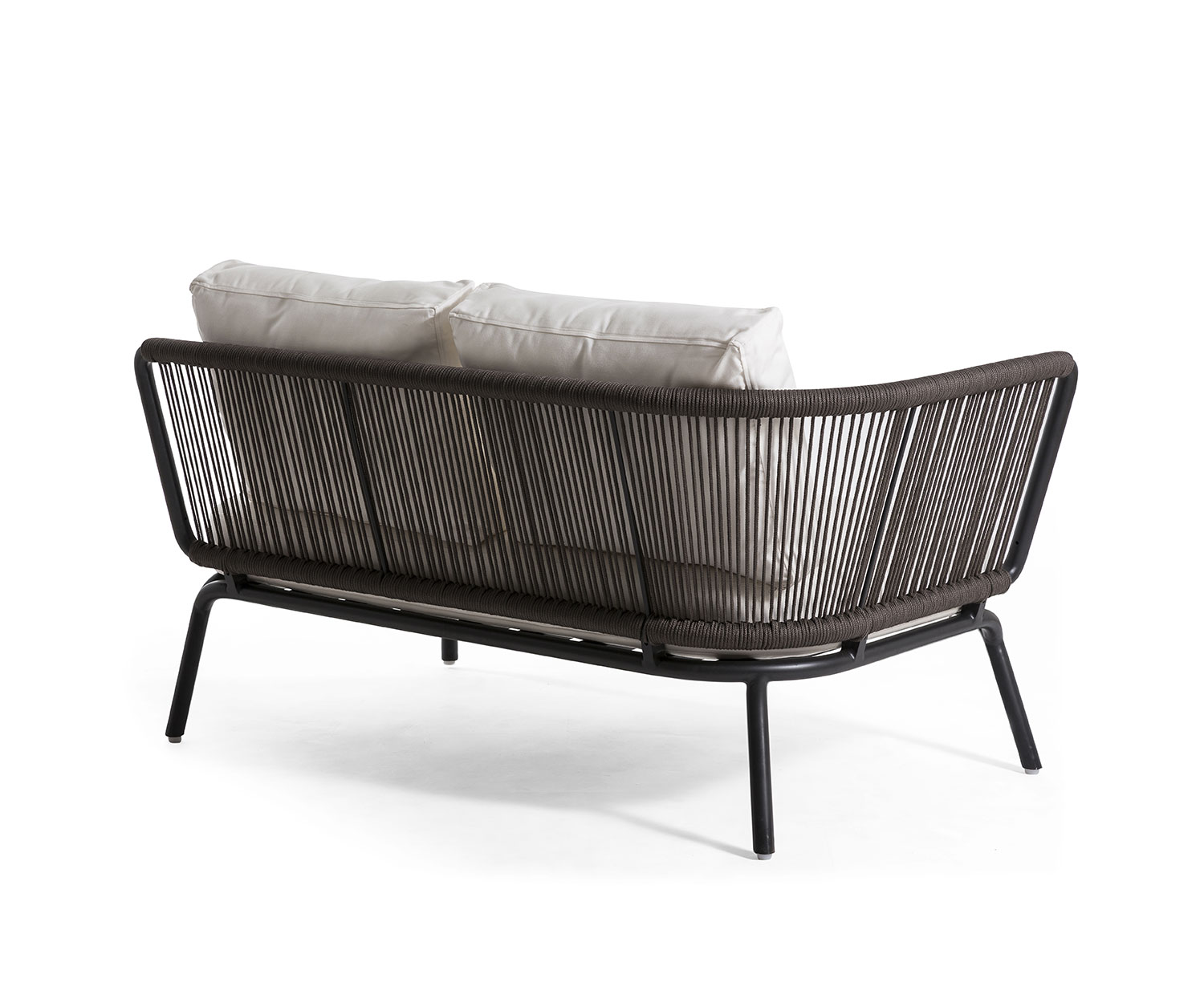 Hoogwaardige Oasiq Yland 2-zitsbank met aluminium frame in donkergrijs Hoogwaardige Oasiq Yland 2-zitsbank met aluminium frame in donkergrijs