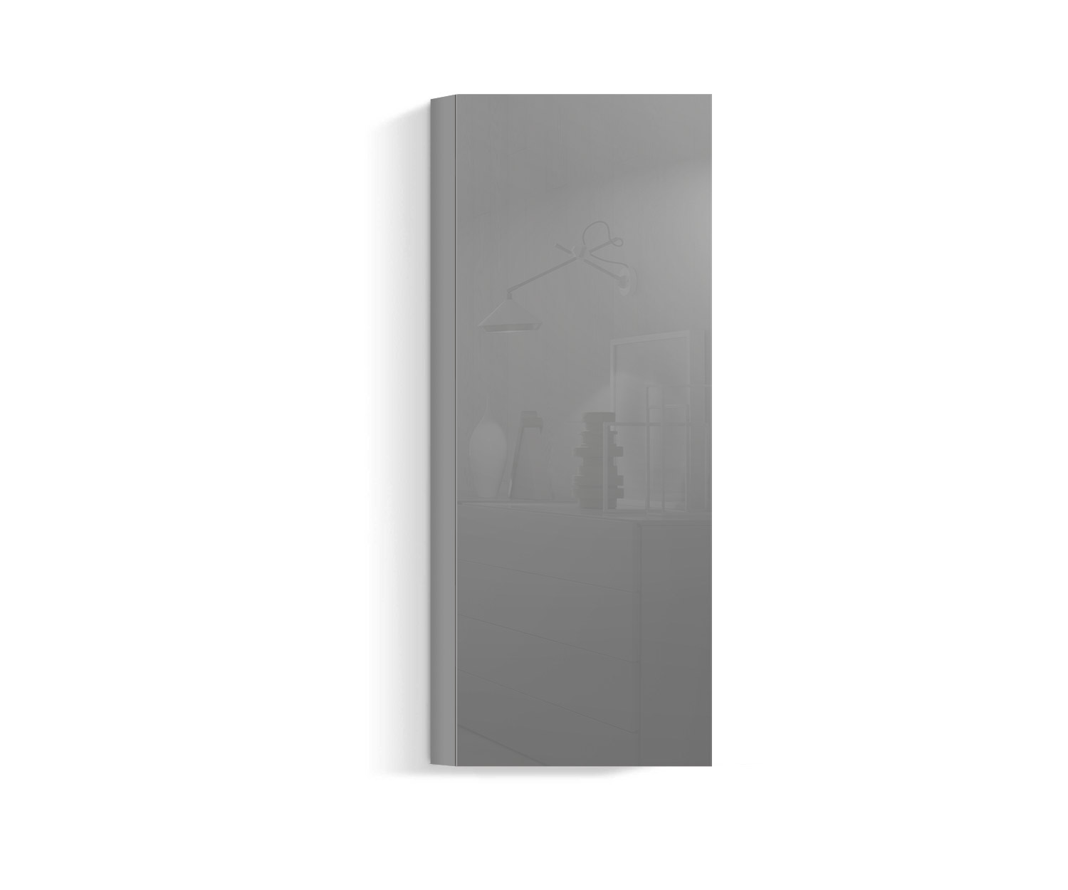 Design woonkamer wandmeubel verticaal H160 B60 lichtgrijs430 Design woonkamer wandmeubel verticaal H160 B60 lichtgrijs430