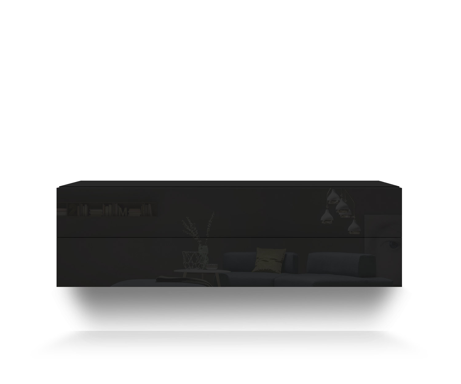 Novamobili Easy 2-zits wandmeubel B108 zwart418 Novamobili Easy 2-zits wandmeubel B108 zwart418