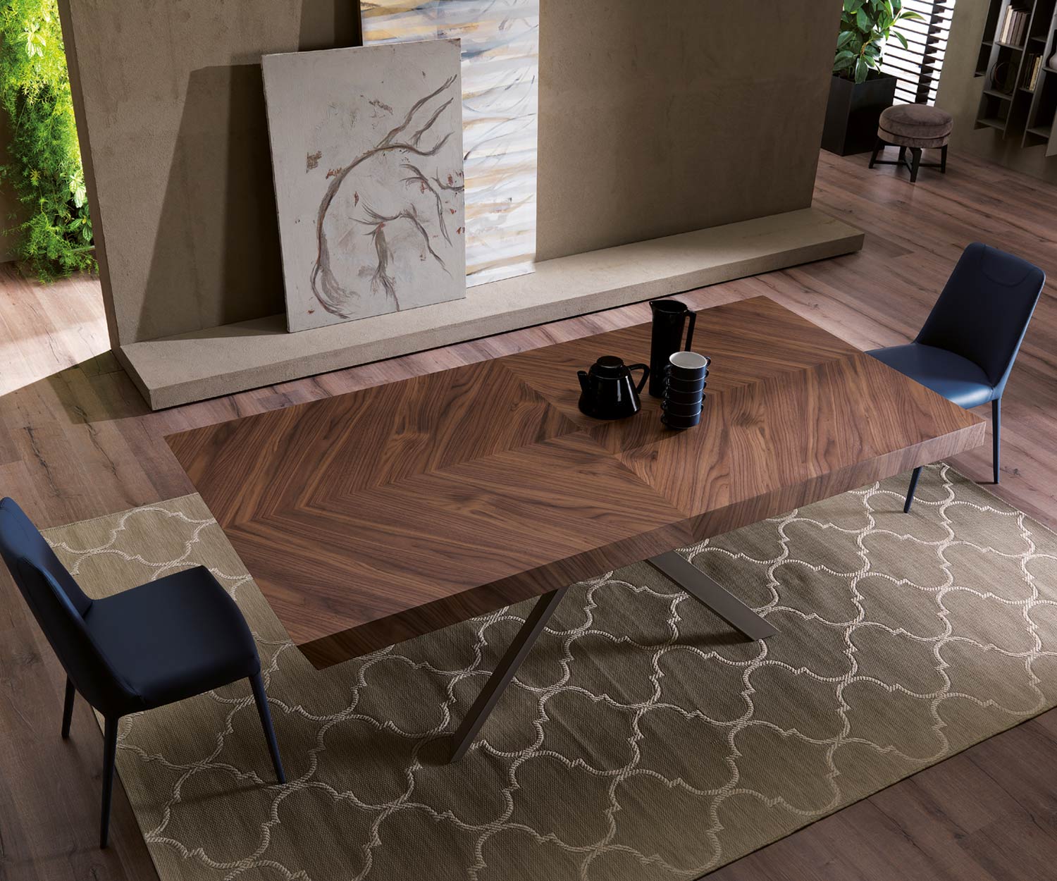 Modern design eettafel eetkamer tafelpoten metalen frame grijsbruin Modern design eettafel eetkamer tafelpoten metalen frame grijsbruin