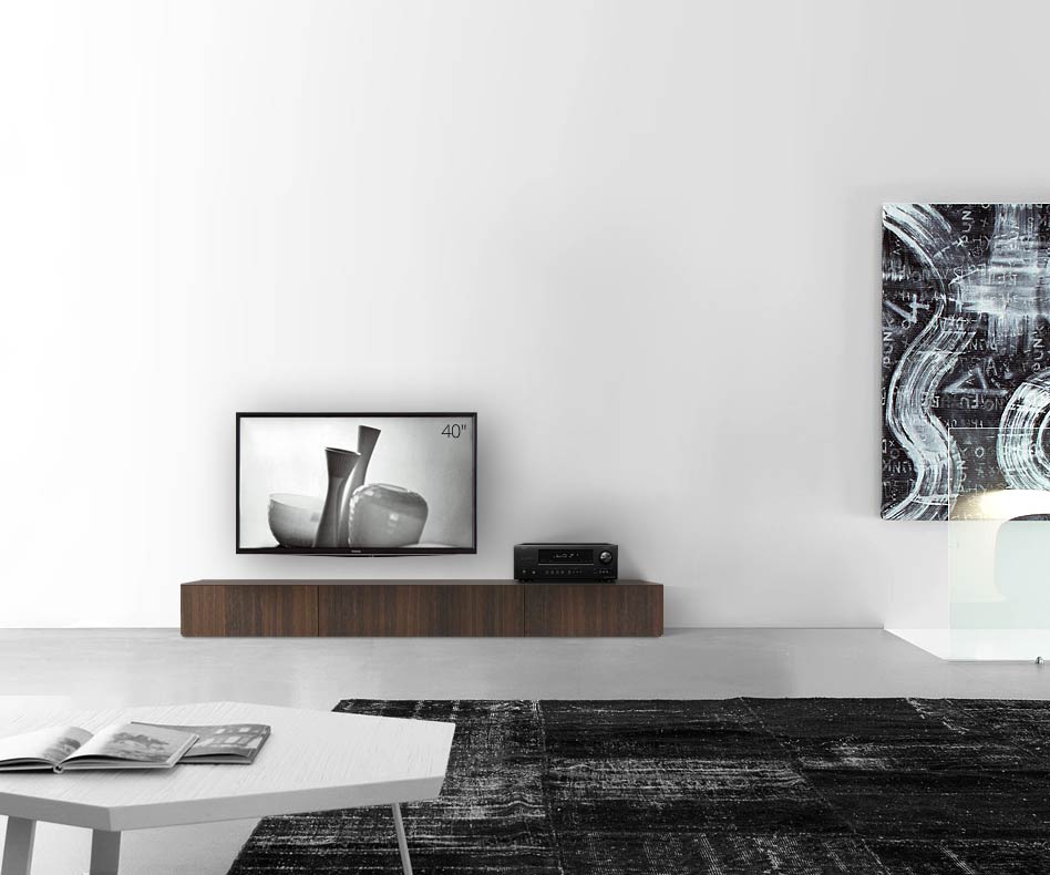 Livitalia Wood design lowboard configurator vloer 210 cm 24 cm 56 cm bruin eiken