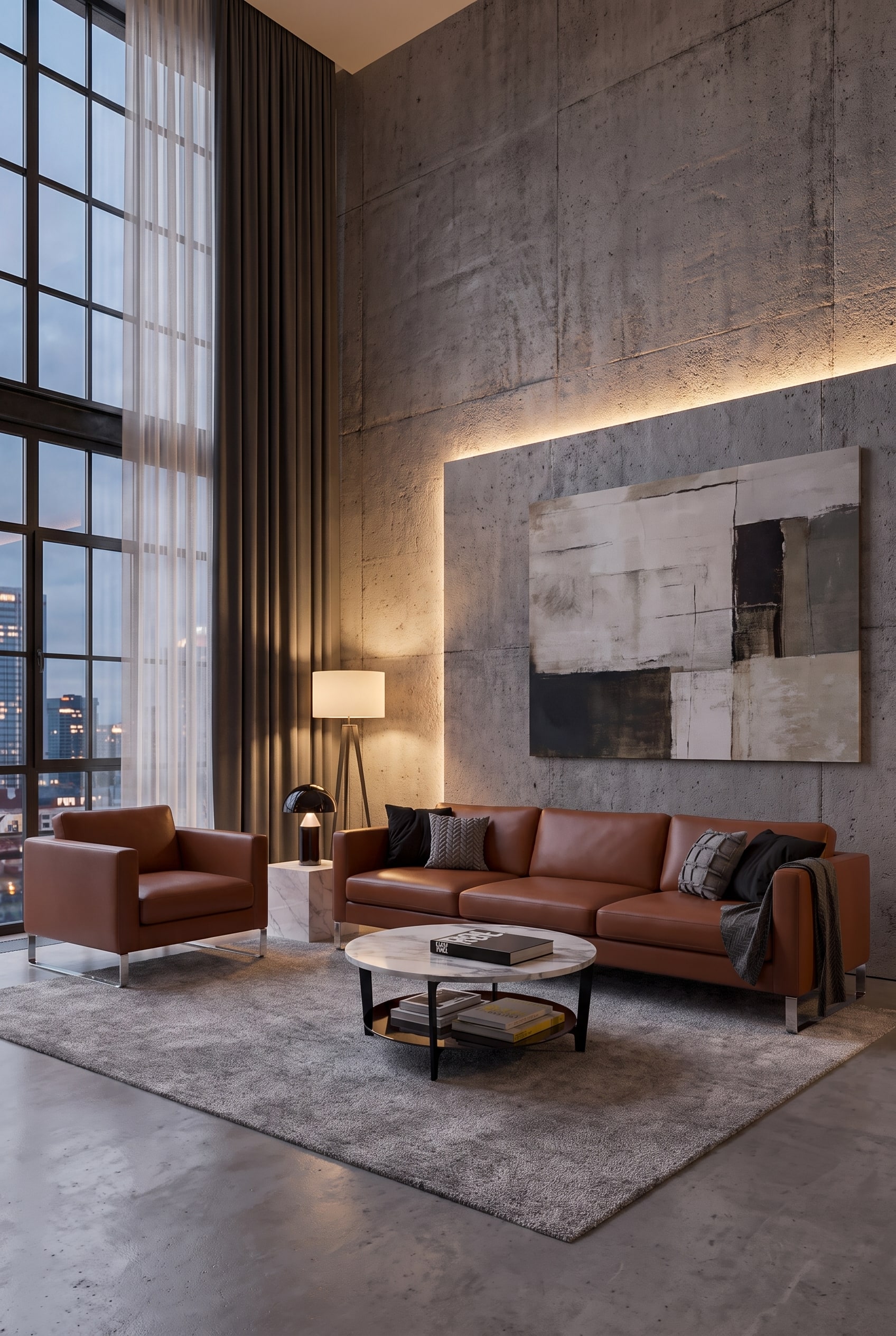 Loft Ledersofa Industrial Style
