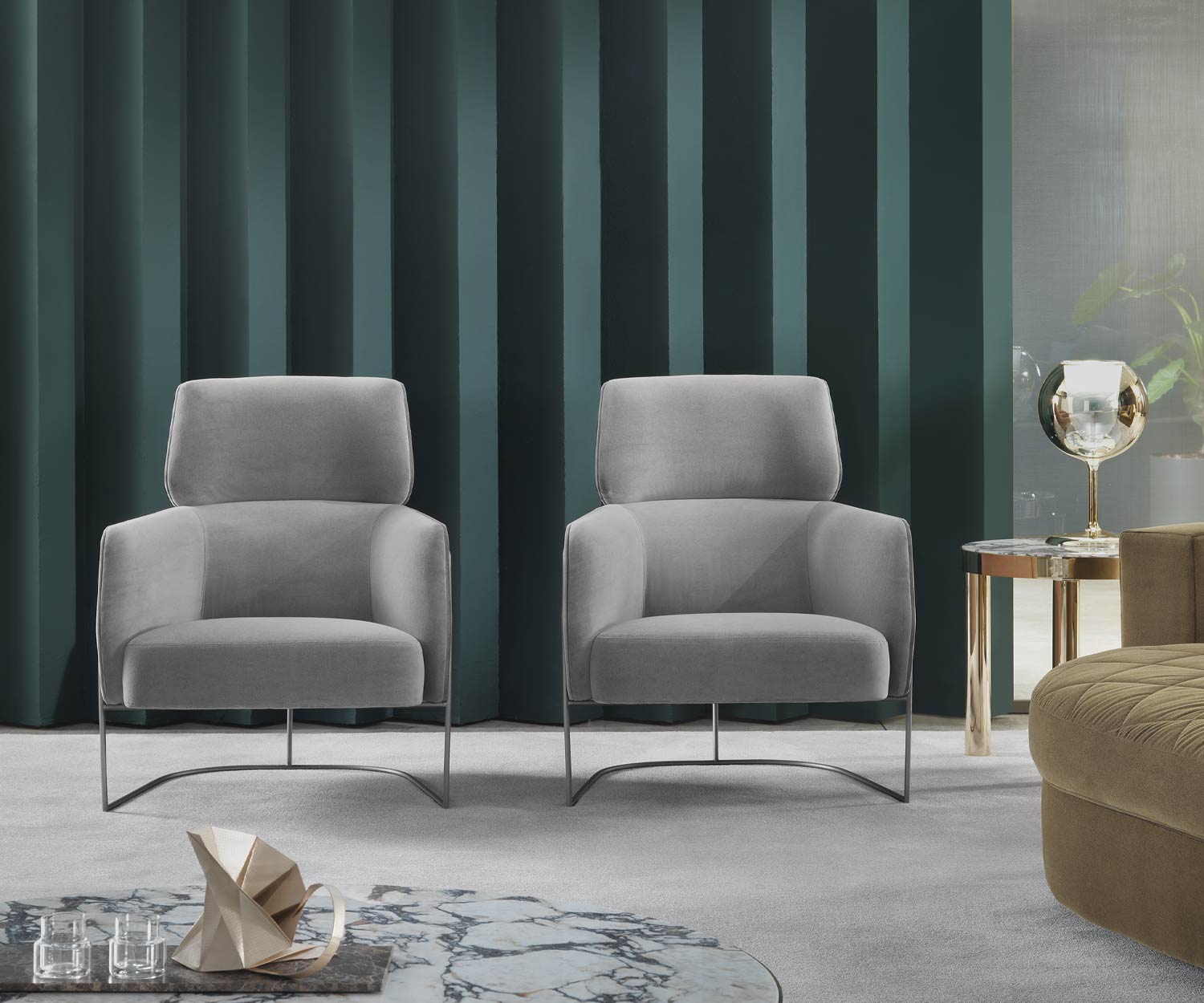 Exclusieve Marelli Nest design fauteuil metalen frame chroom zwart Exclusieve Marelli Nest design fauteuil metalen frame chroom zwart