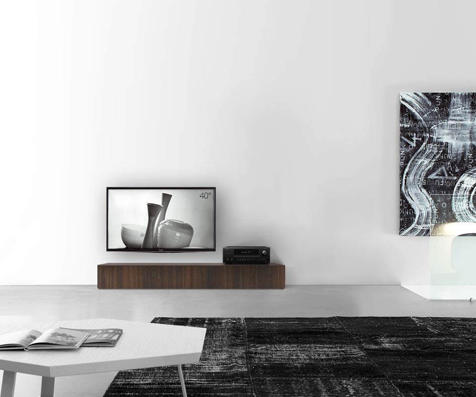 Livitalia Houten design lowboard configurator basis 180 cm 24 cm 56 cm bruin eiken Livitalia Houten design lowboard configurator basis 180 cm 24 cm 56 cm bruin eiken