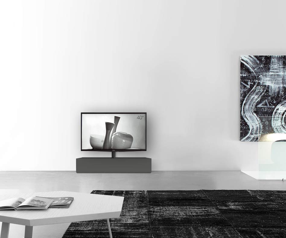 Design lowboard configurator met TV-bevestiging basisbreedte 120 25,5 54,6 midden mat donkergrijs Design lowboard configurator met TV-bevestiging basisbreedte 120 25,5 54,6 midden mat donkergrijs
