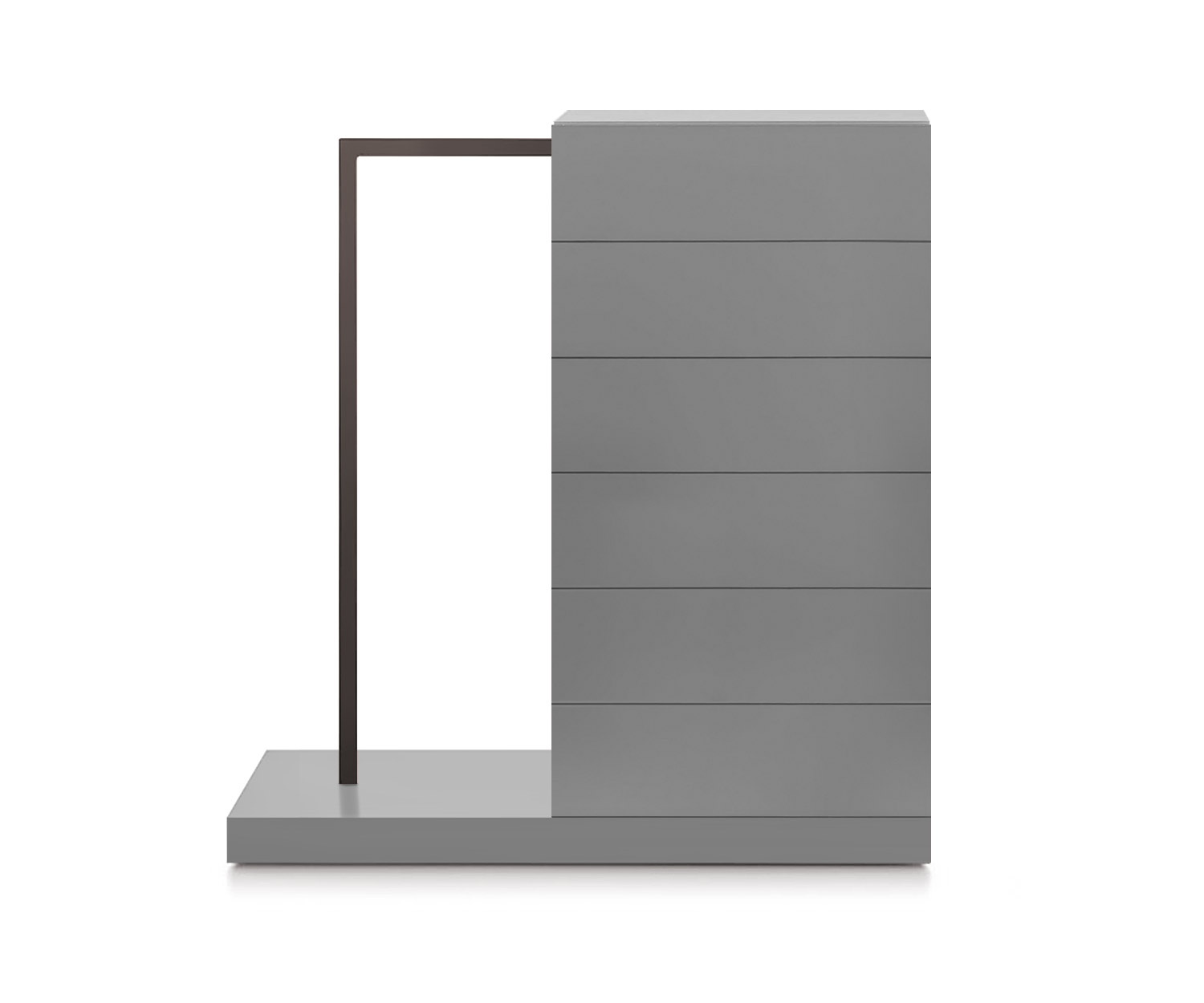 Novamobili Easy6 hoge ladekast + kleerkast links B54cm mat lichtgrijs330 Novamobili Easy6 hoge ladekast + kleerkast links B54cm mat lichtgrijs330