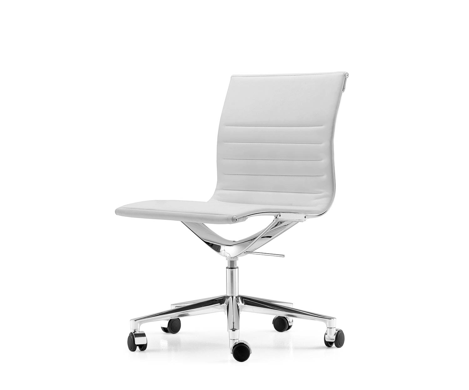 ICF Una Chair Managment bureaustoel design bureaustoel 5 arm met wielen H42 cm zonder leer leer wit 915 ICF Una Chair Managment bureaustoel design bureaustoel 5 arm met wielen H42 cm zonder leer leer wit 915