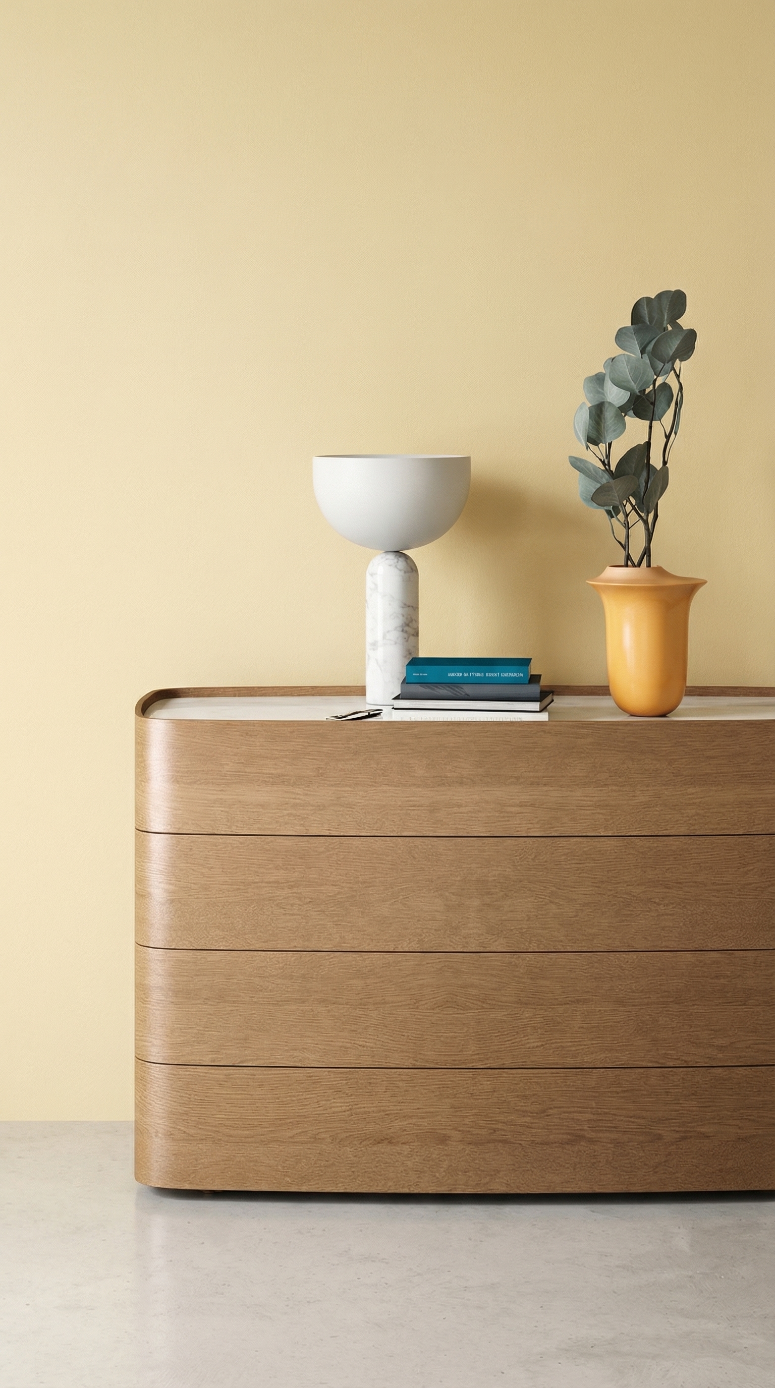 Novamobili Designer Commode Norman in licht eiken voor muur in warme Cremèle tint Novamobili Designer Commode Norman in licht eiken voor muur in warme Cremèle tint