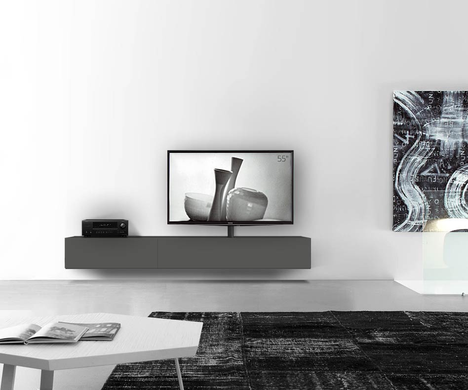 Exclusief Livitalia Design Vesa design lowboard TV-meubel met TV-beugel voor wandmontage