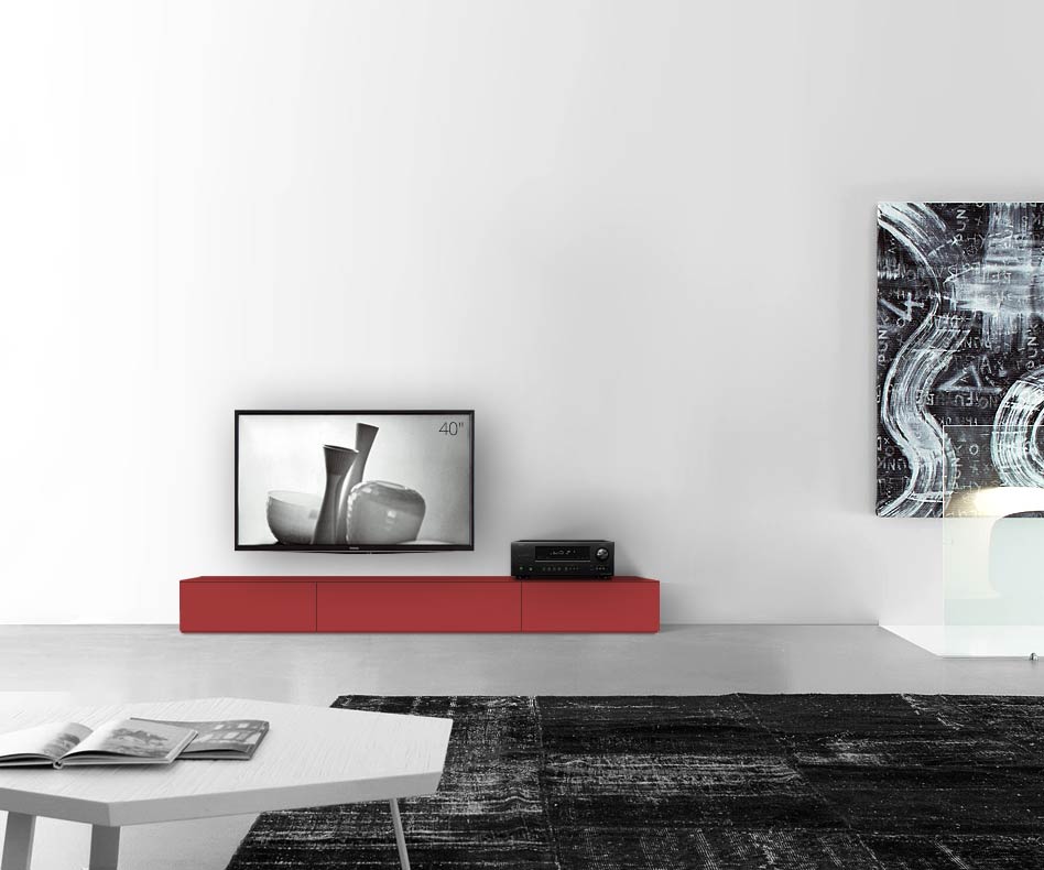 /Design lowboard vloer B210 H27 mat rood /Design lowboard vloer B210 H27 mat rood