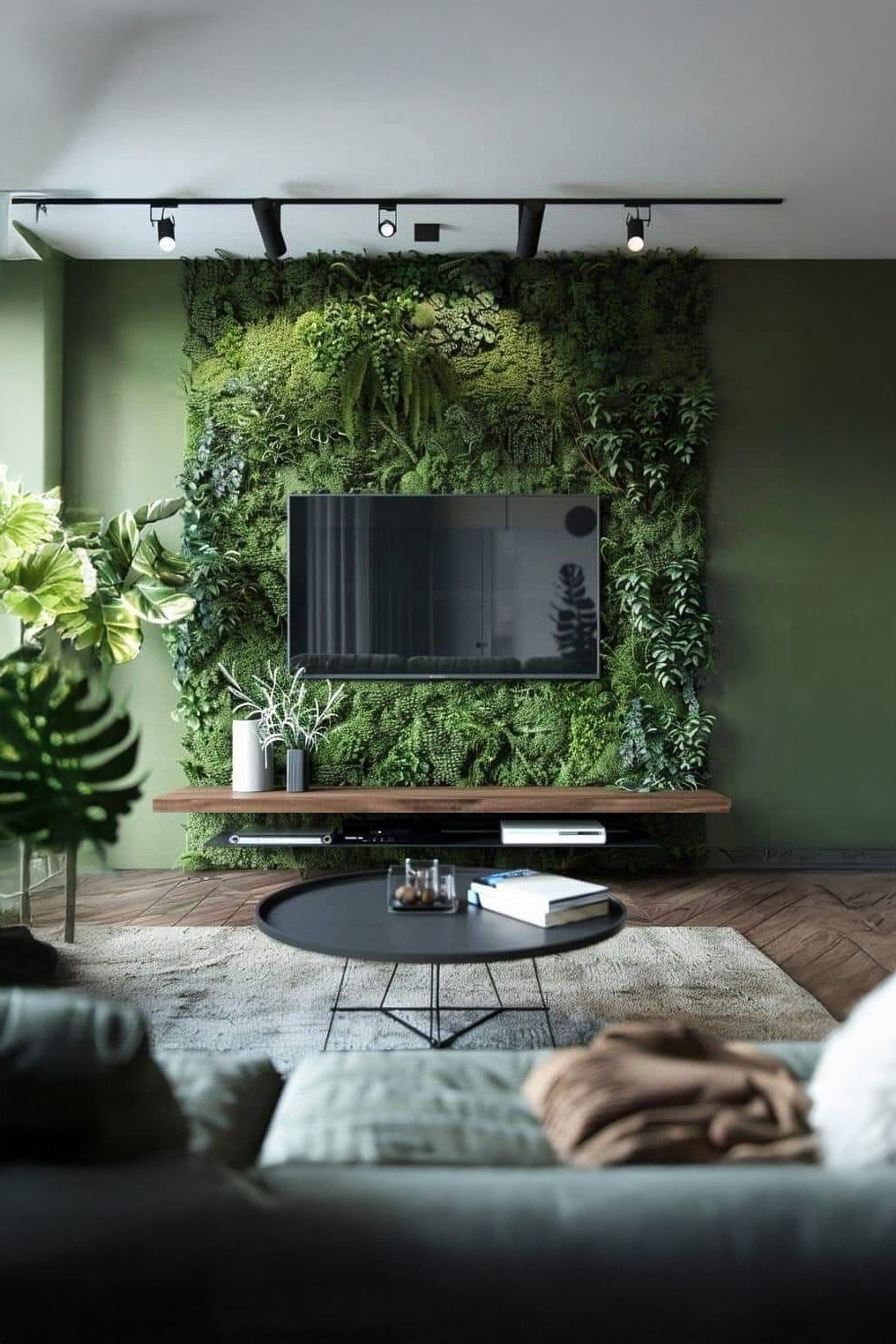 opvallende-woonkamer-met-veel-groen-en-houten-accenten
