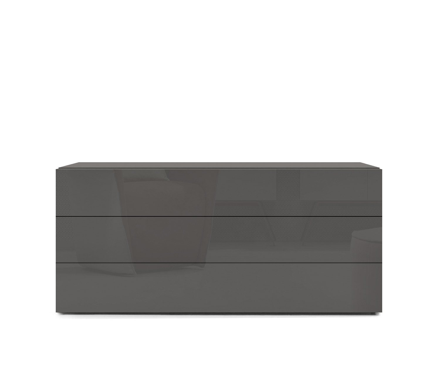 Novamobili Eenvoudige 3-zits ladekast B108cm quarz410 Novamobili Eenvoudige 3-zits ladekast B108cm quarz410