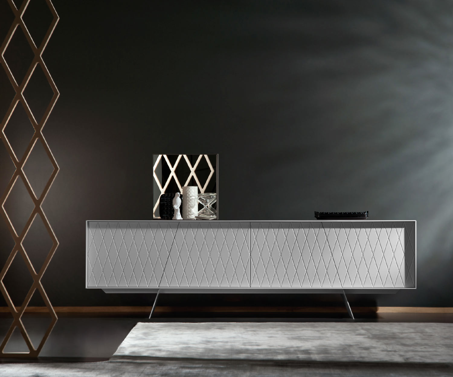 al2 e klipse 003 Design dressoir in wit mat met ruitpatroon al2 e klipse 003 Design dressoir in wit mat met ruitpatroon