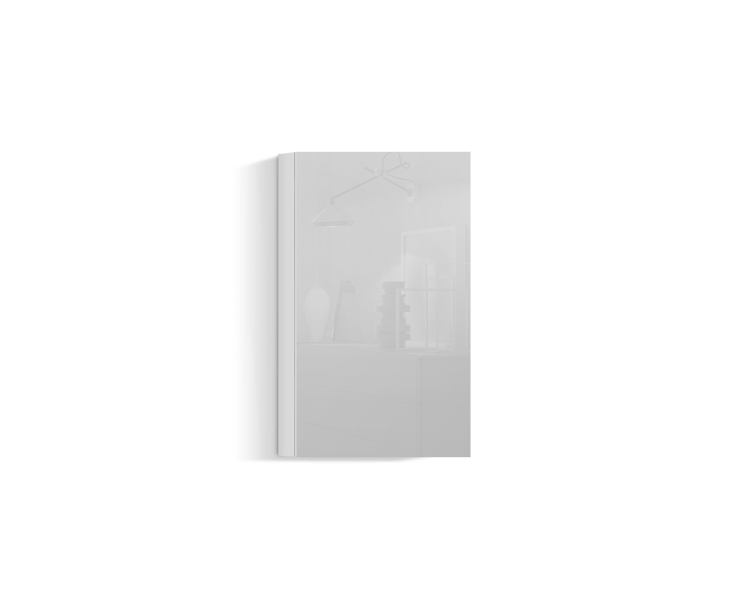 Design woonkamer wandmeubel verticaal H96 B60 wit400 Design woonkamer wandmeubel verticaal H96 B60 wit400