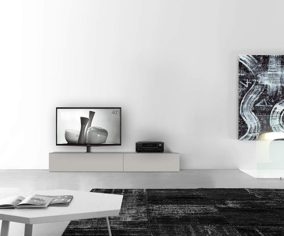 Design lowboard configurator met TV-houder basisbreedte 210 33,5 45 links mat lichtgrijs Design lowboard configurator met TV-houder basisbreedte 210 33,5 45 links mat lichtgrijs