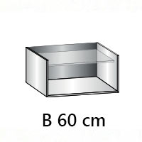 B 60 cm / H 30 cm / D 24,5 cm Legplank met dienblad