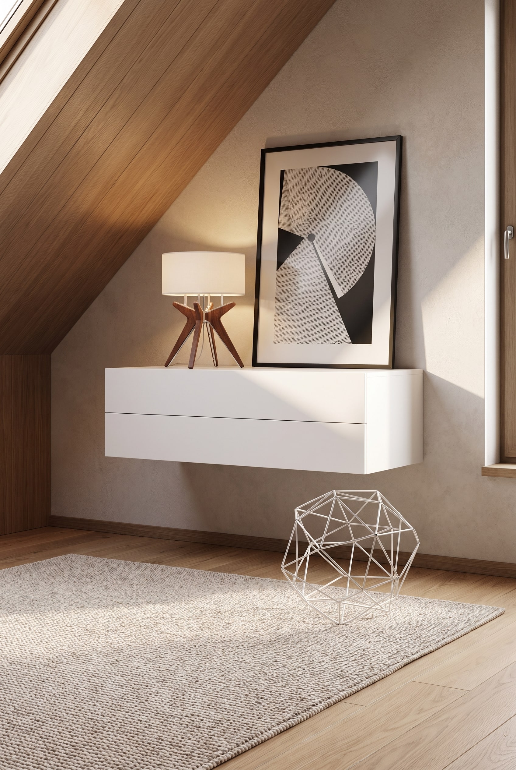 Dachschräge Hängekommode Minimalistisch Dachschräge Hängekommode Minimalistisch