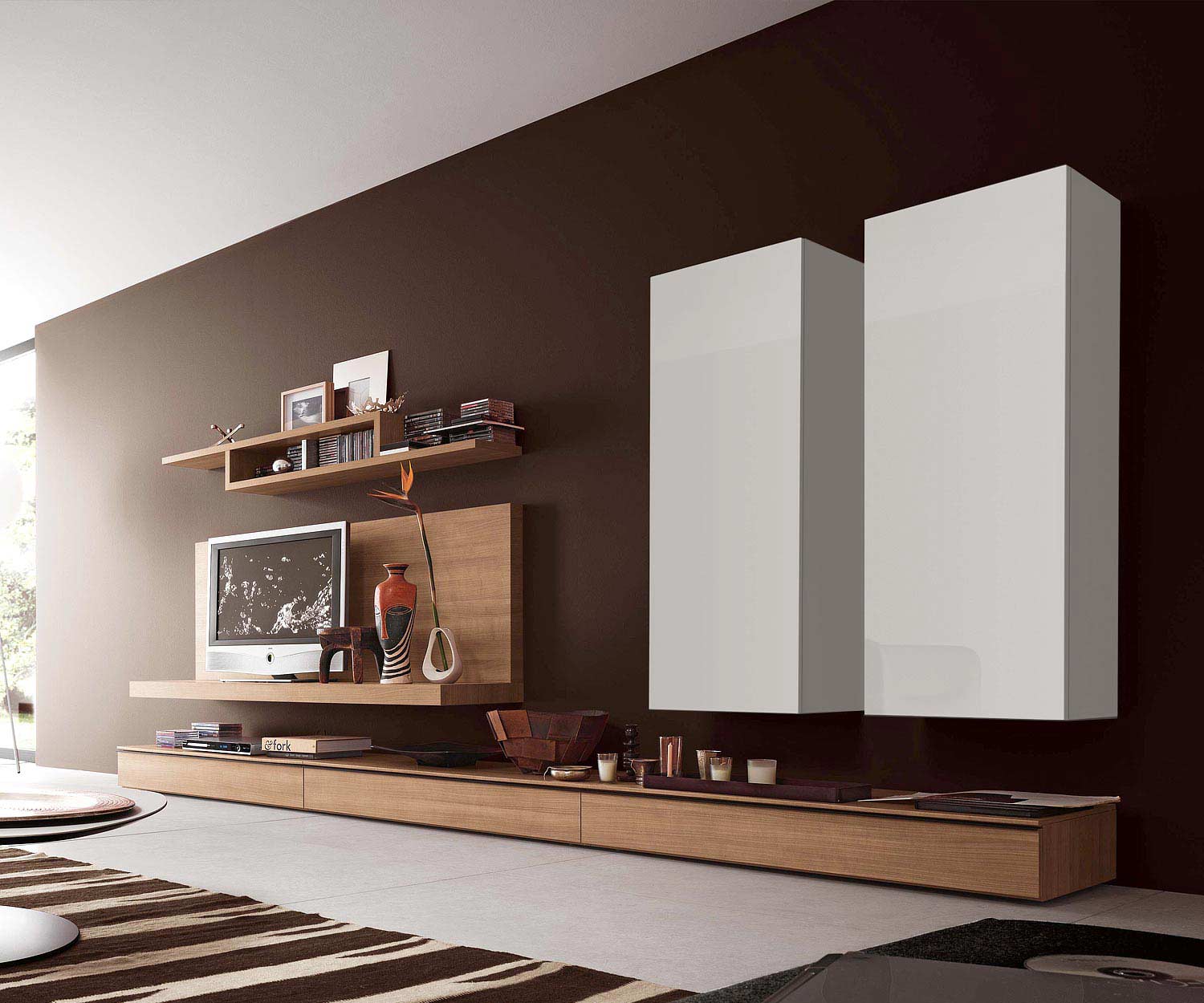 Hoogwaardig woonkamer design wandmeubel wit hoogglans Hoogwaardig woonkamer design wandmeubel wit hoogglans