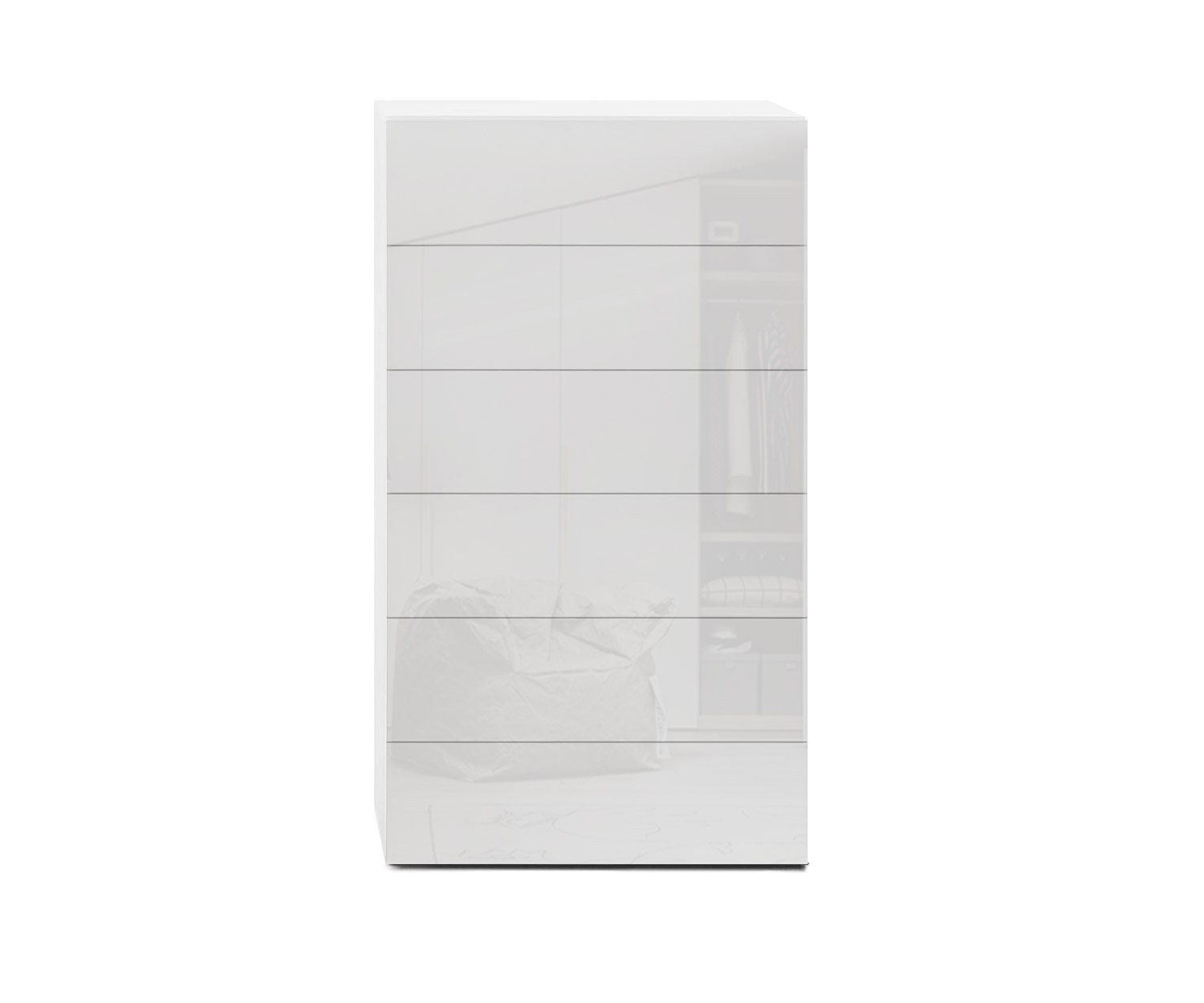 Novamobili Design ladekast Easy 6 laden wit glanzend B 54cm Novamobili Design ladekast Easy 6 laden wit glanzend B 54cm