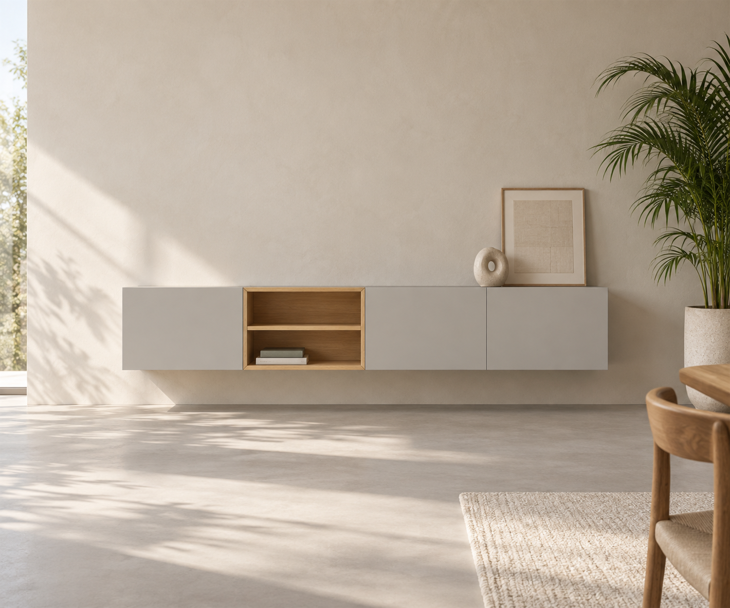 Livitalia Box 18 Wanddressoir 240 cm – Mat lichtgrijs + Licht eiken Livitalia Box 18 Wanddressoir 240 cm – Mat lichtgrijs + Licht eiken