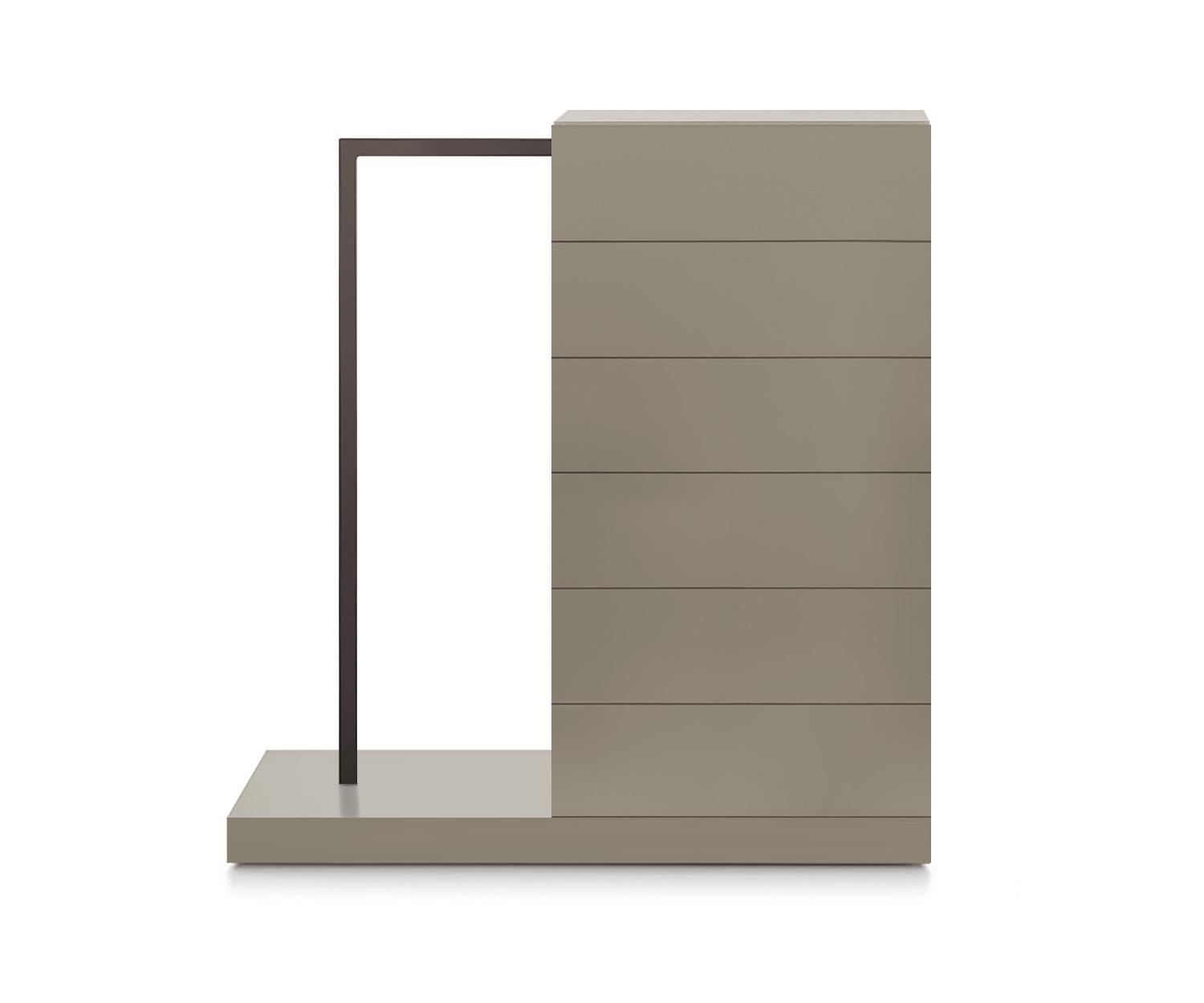 Novamobili Easy6 hoge ladekast + kleerkast links B54cm mat zand333 Novamobili Easy6 hoge ladekast + kleerkast links B54cm mat zand333