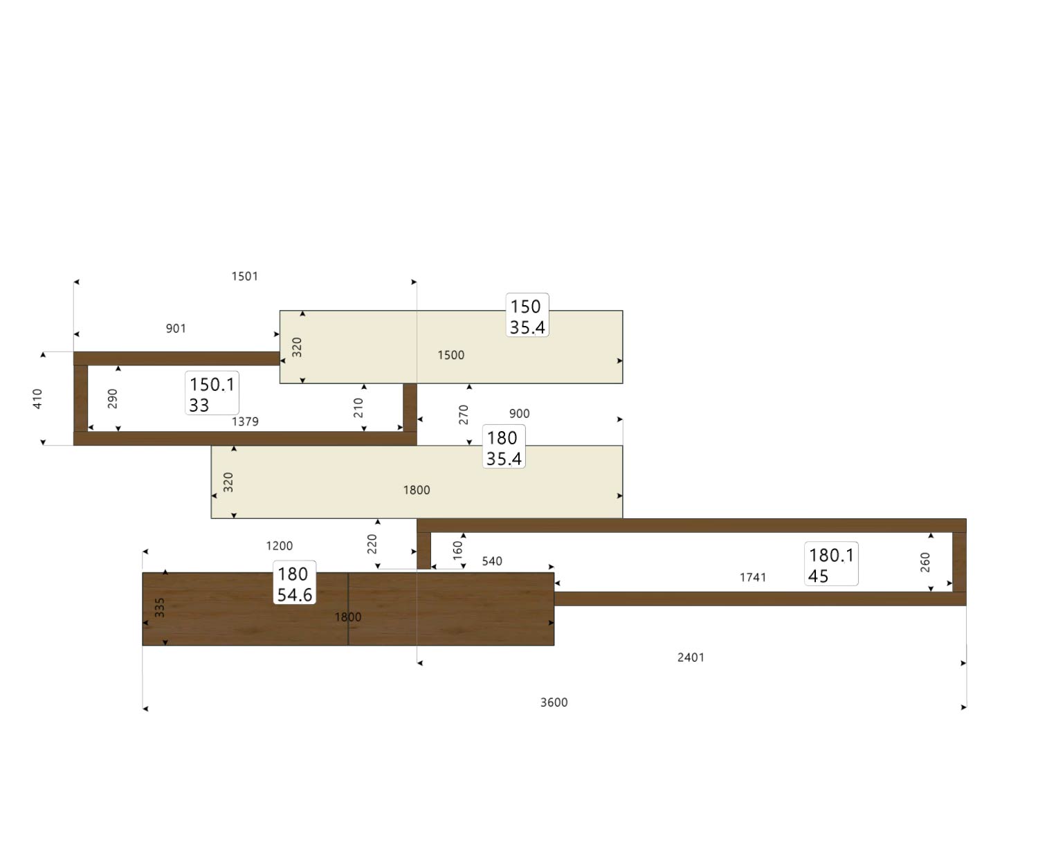 Livitalia Wandmeubel C25 Schets Maten Maten Afmetingen Livitalia Wandmeubel C25 Schets Maten Maten Afmetingen